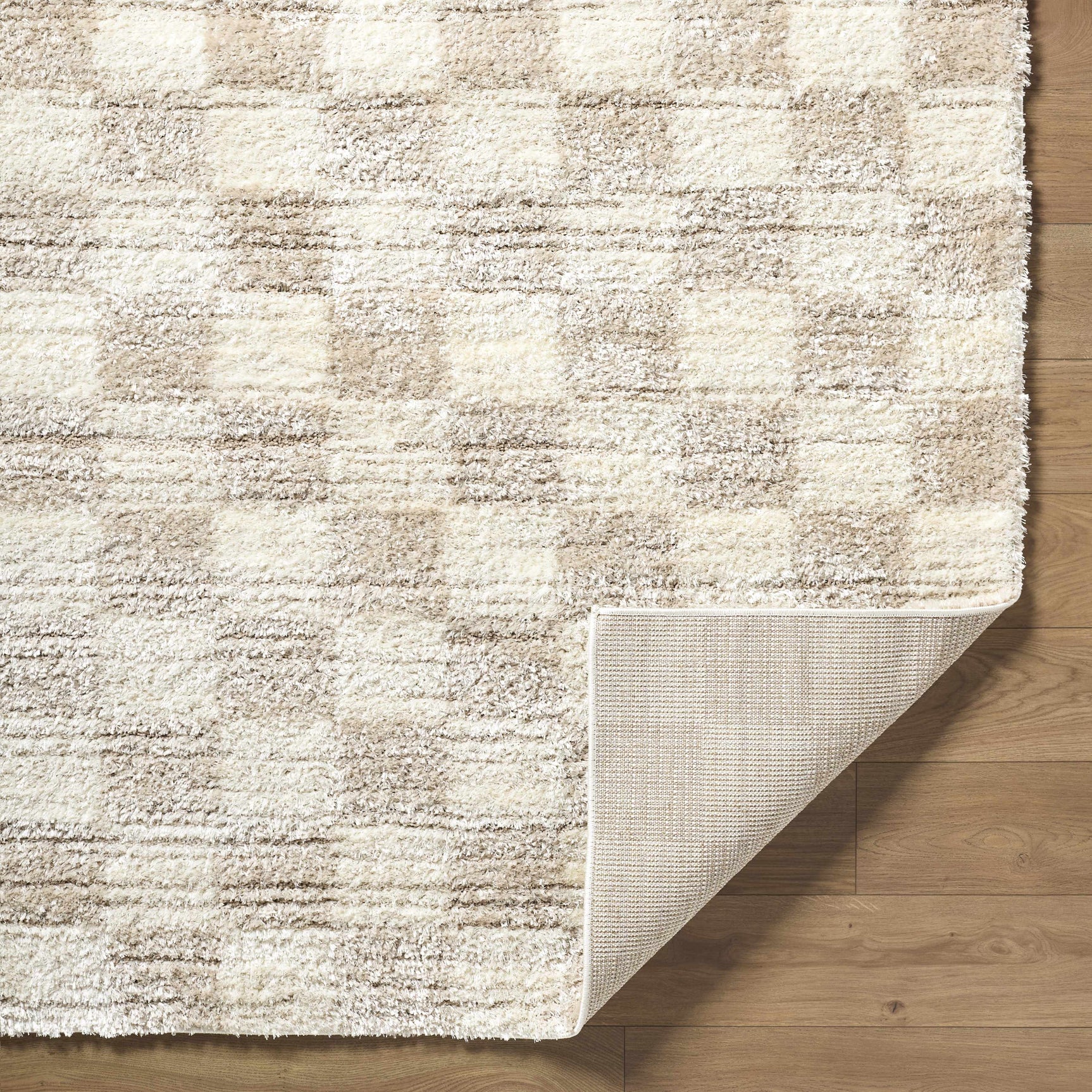 Belita Beige Luxe Shag Area Rug - Ornate Home