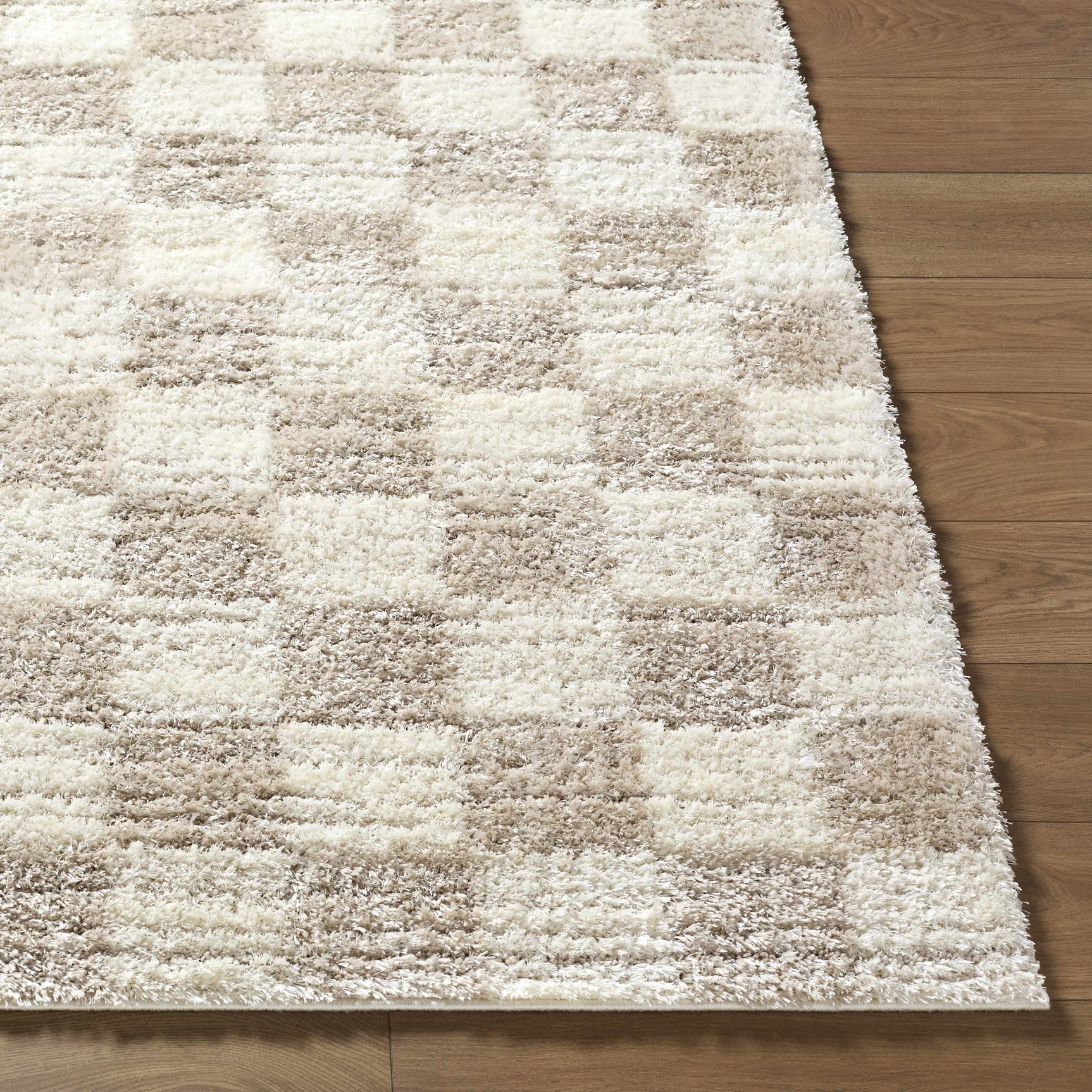 Belita Beige Luxe Shag Area Rug - Ornate Home