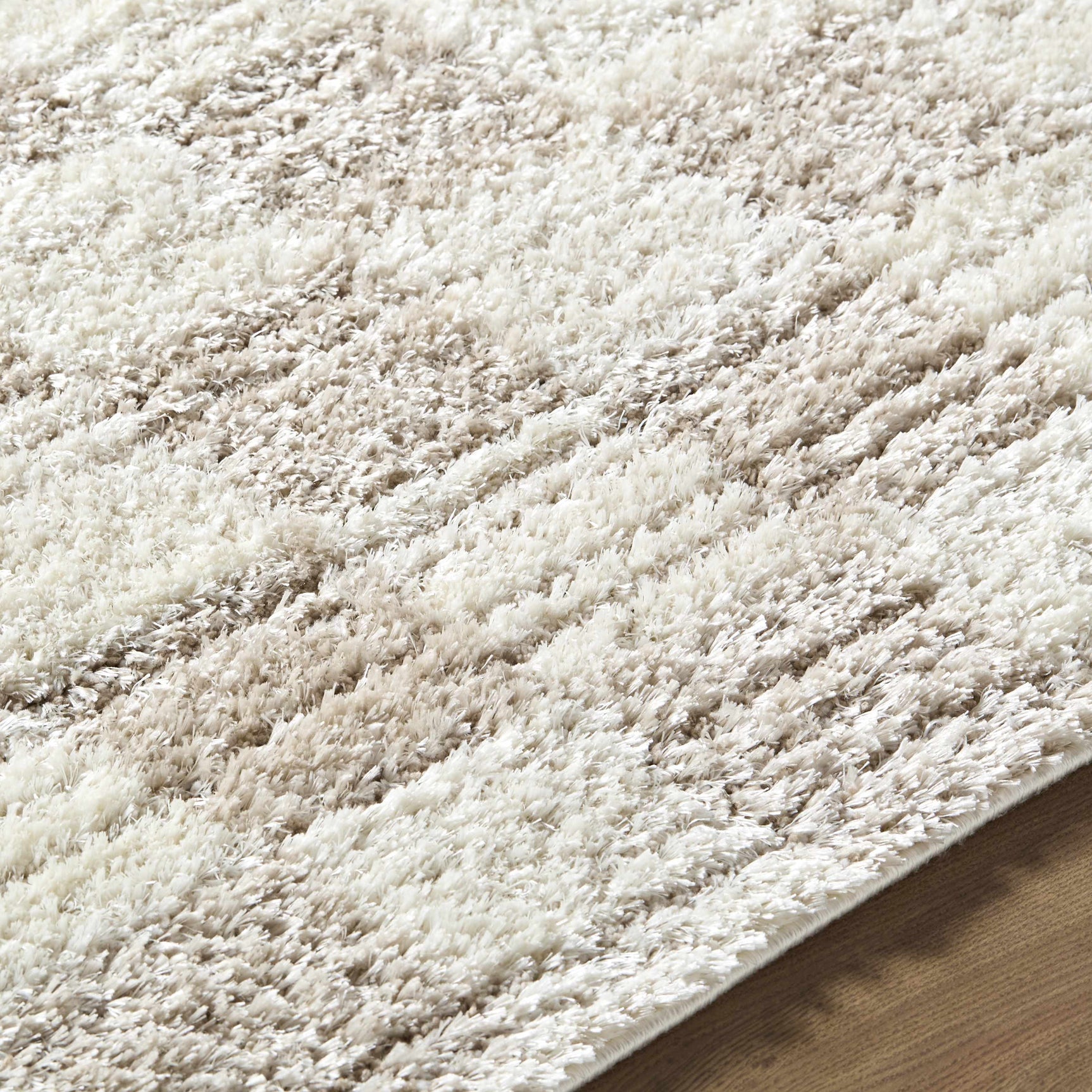 Belita Beige Luxe Shag Area Rug - Ornate Home