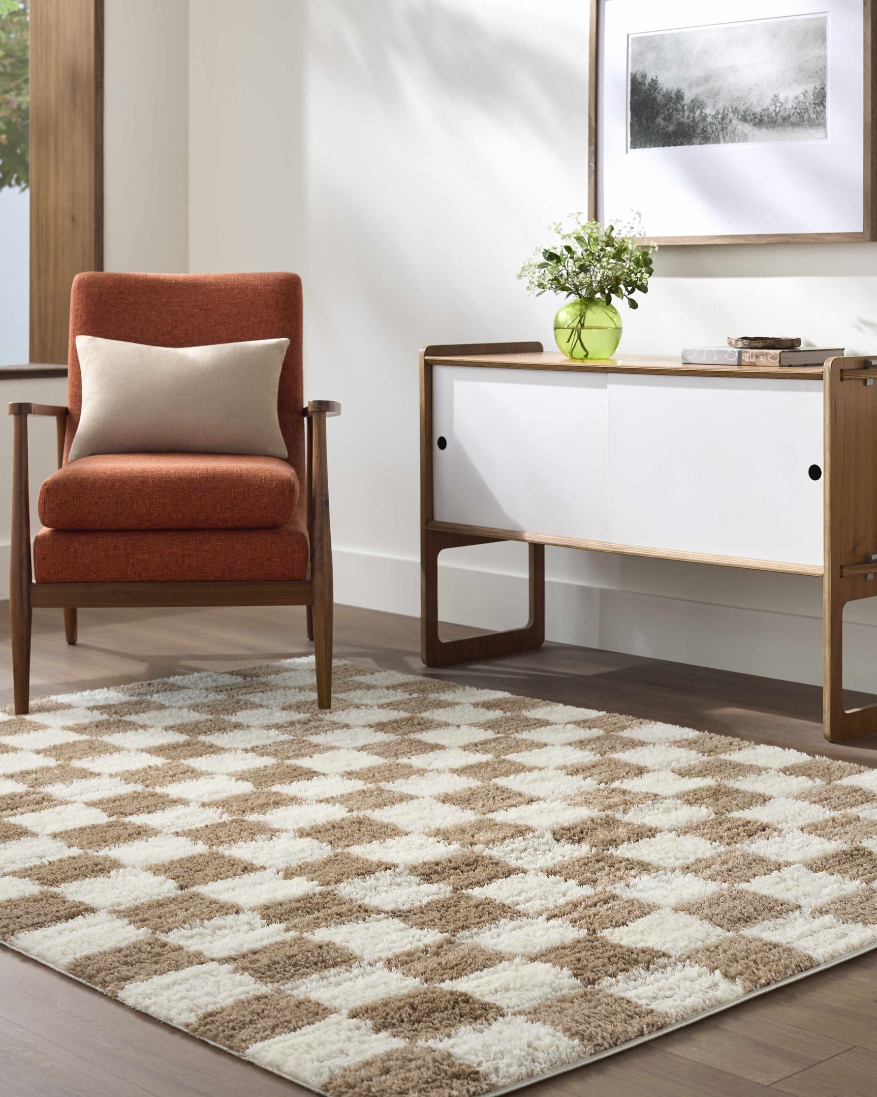Belita Cream Luxe Shag Area Rug - Ornate Home