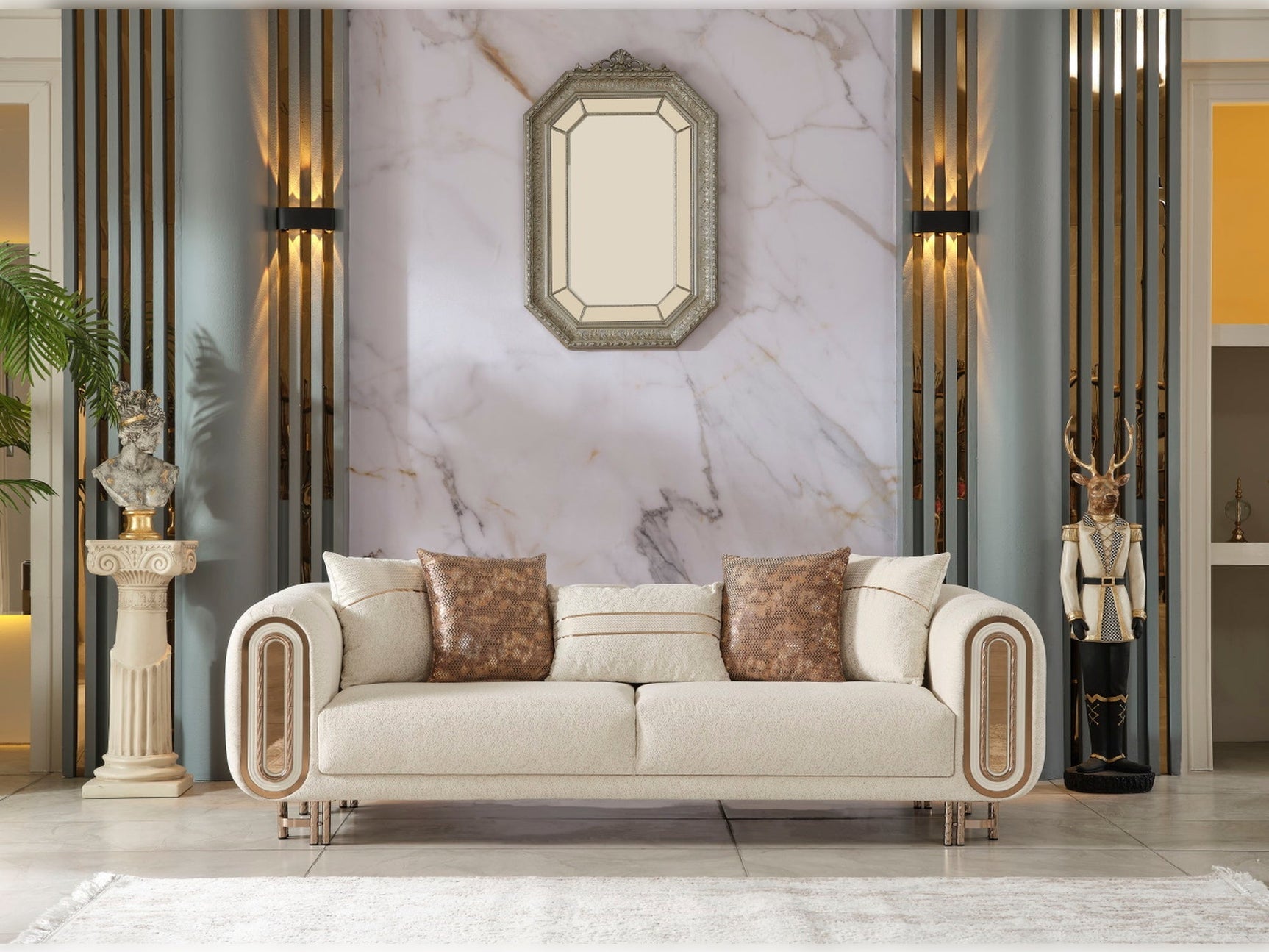 Bella Cream 3-pieces (Sofa & Loveseat & Chair) Living Room Set