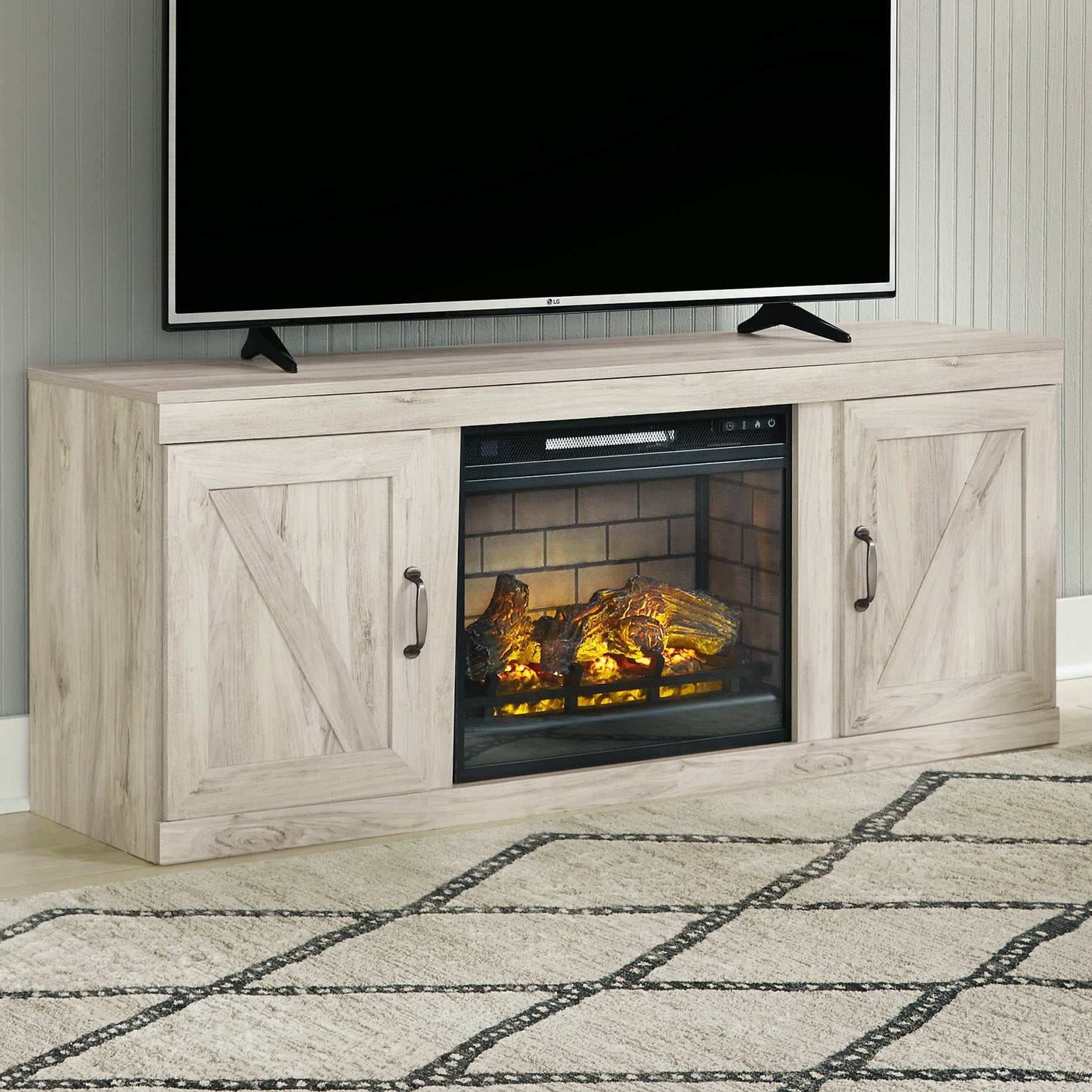 Bellaby Whitewash Entertainment Center (Online Special Price) - Ornate Home