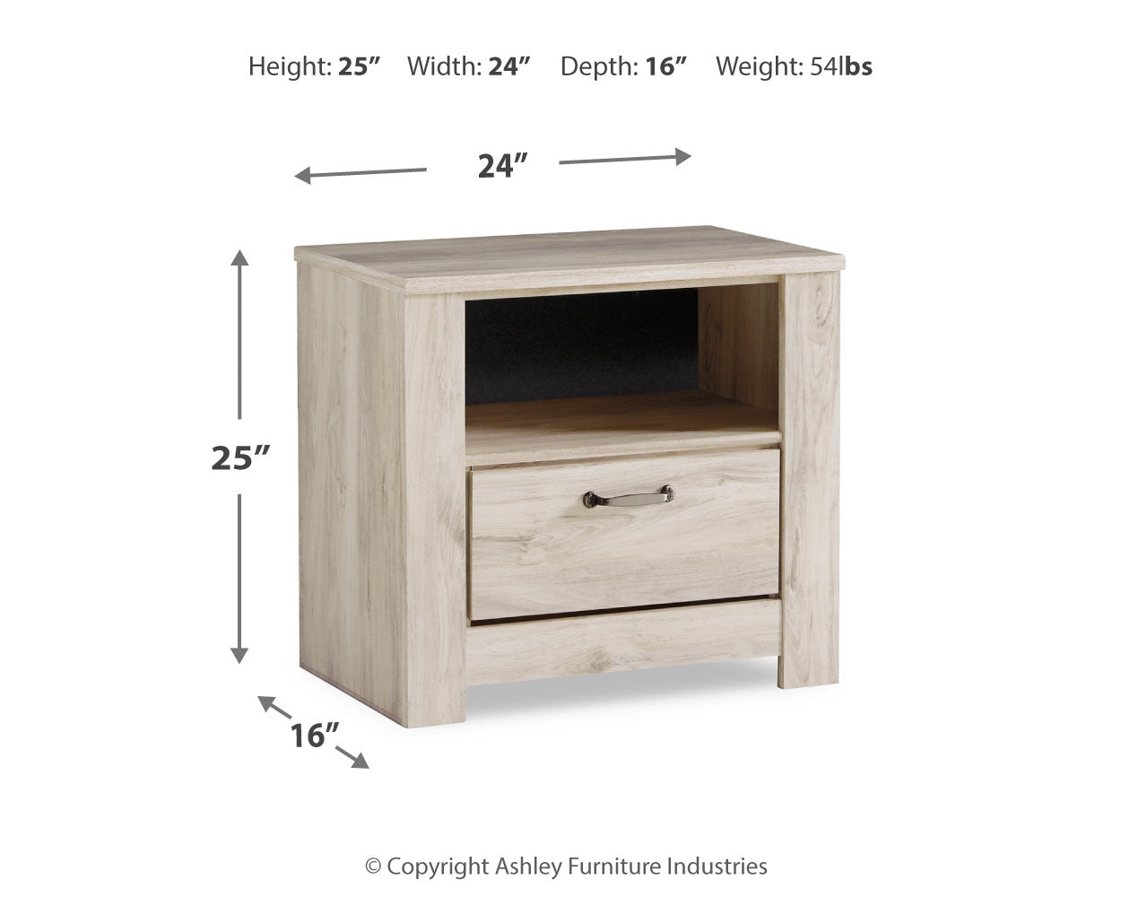 Bellaby Whitewash King Crossbuck Panel Bedroom Set with Dresser, Mirror, and Nightstand - Ornate Home