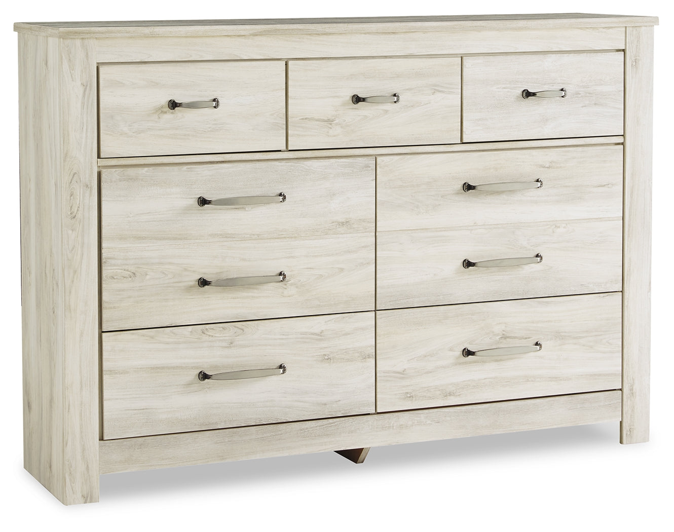 Bellaby Whitewash King Panel Storage Bedroom Set with Dresser, Mirror and Nightstand - Ornate Home