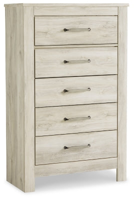 Bellaby Whitewash King Storage Bedroom Set with Dresser, Mirror, Chest and 2 Nightstands - Ornate Home