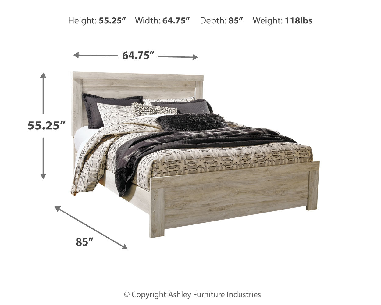 Bellaby Whitewash Queen Panel Bed, Dresser and Mirror - Ornate Home
