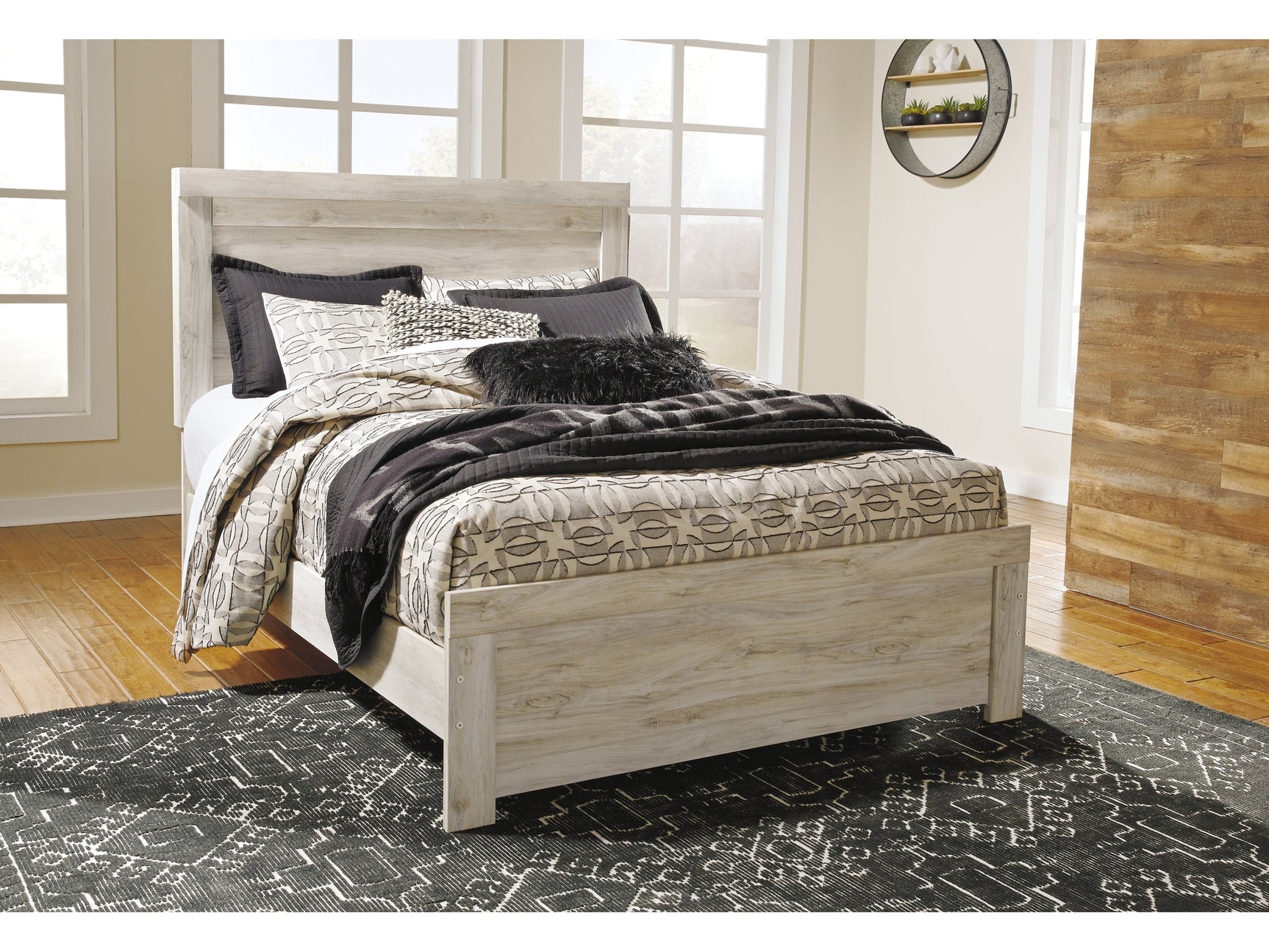 Bellaby Whitewash Queen Panel Bedroom Set with Dresser, Mirror, and Nightstand (Online Special Price) - Ornate Home