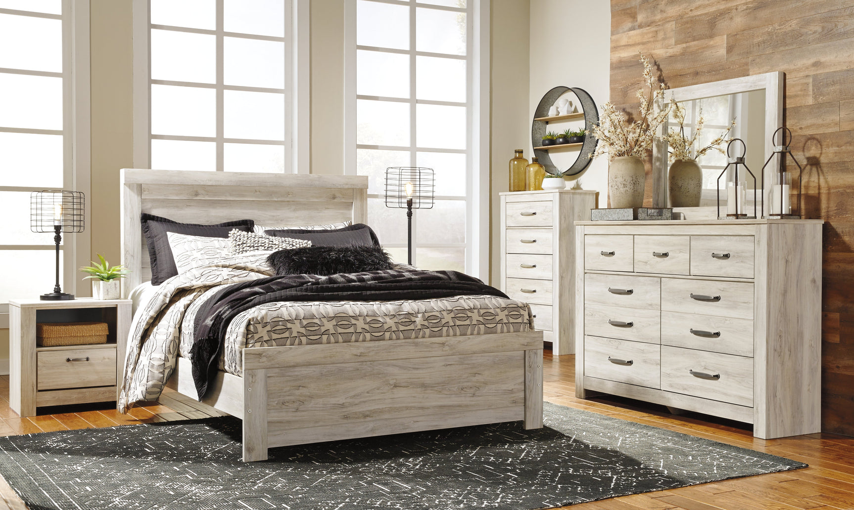 Bellaby Whitewash Queen Panel Bed - Ornate Home