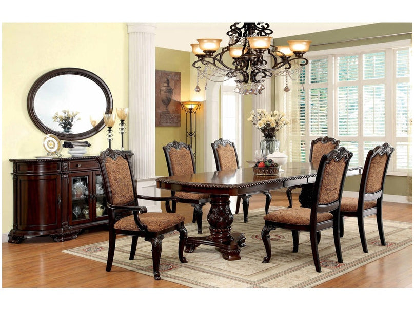 Bellagio Brown Cherry/Brown Fabric Dining Armchair (Set of 2) - Ornate Home