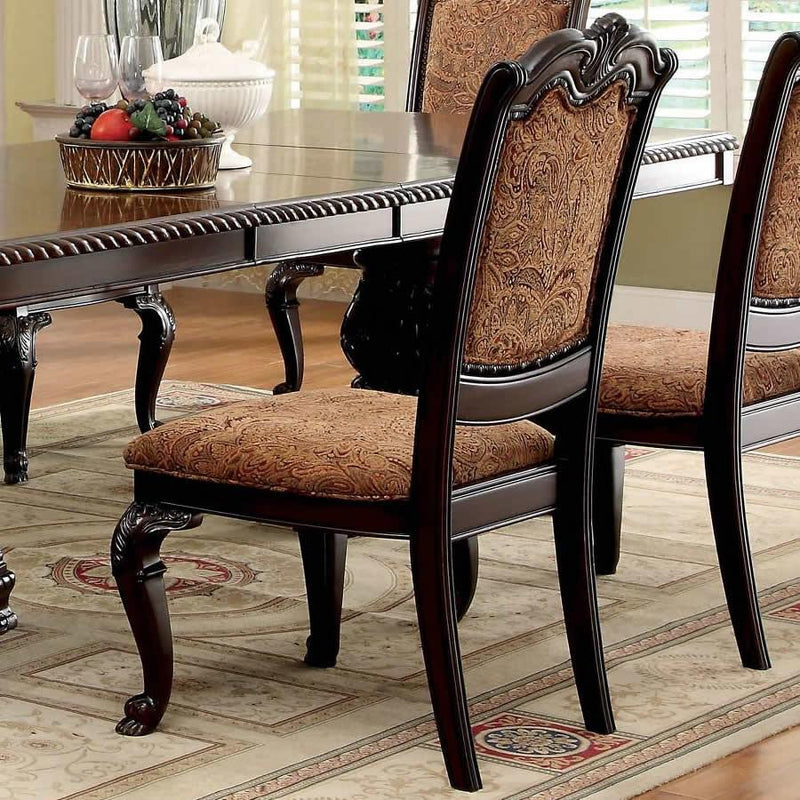 Bellagio Brown Cherry/Brown Fabric Side Chair (Set of 2) - Ornate Home