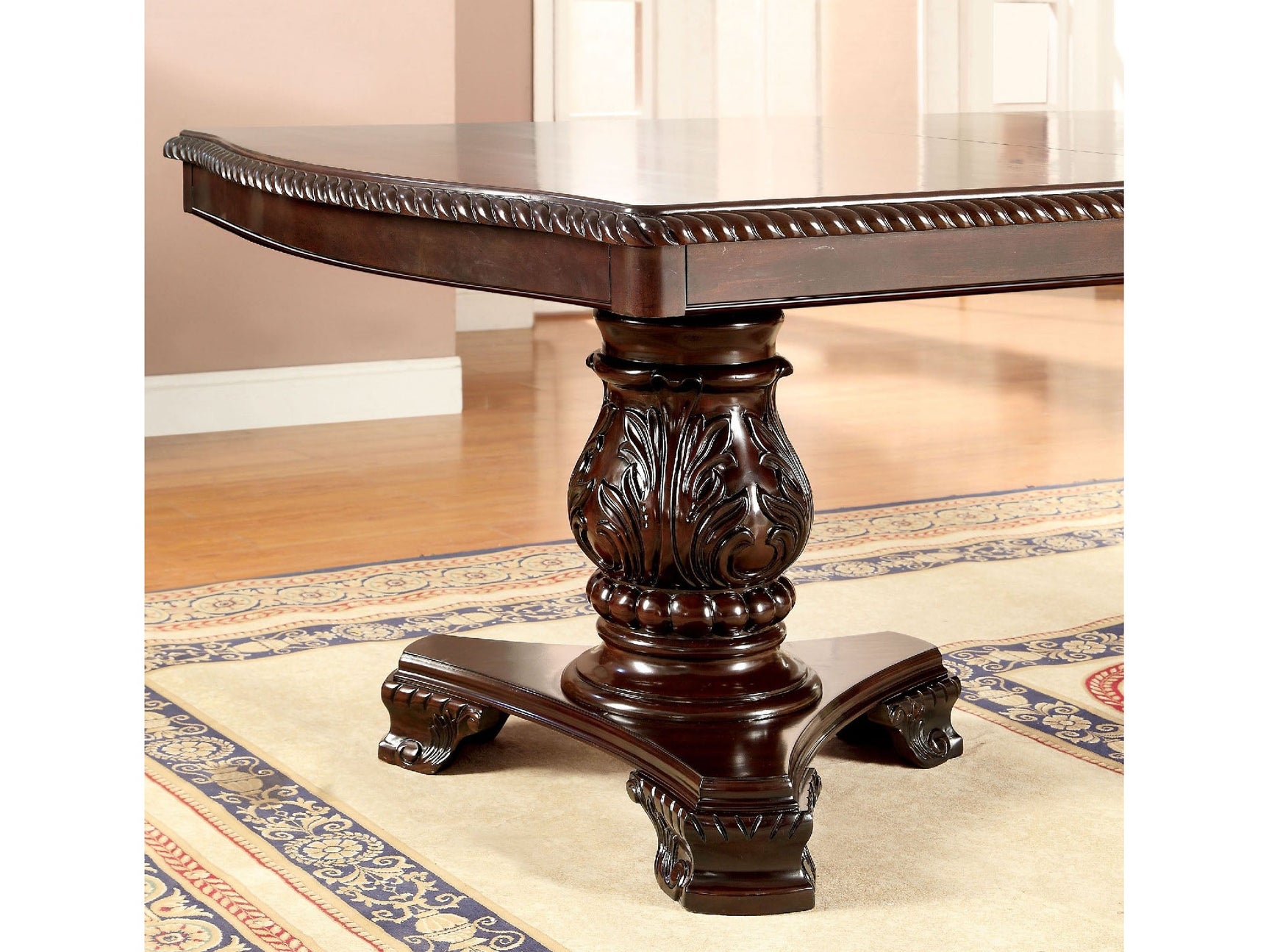 Bellagio Brown Cherry Fabric Dining Room Set / 7-piece - Ornate Home