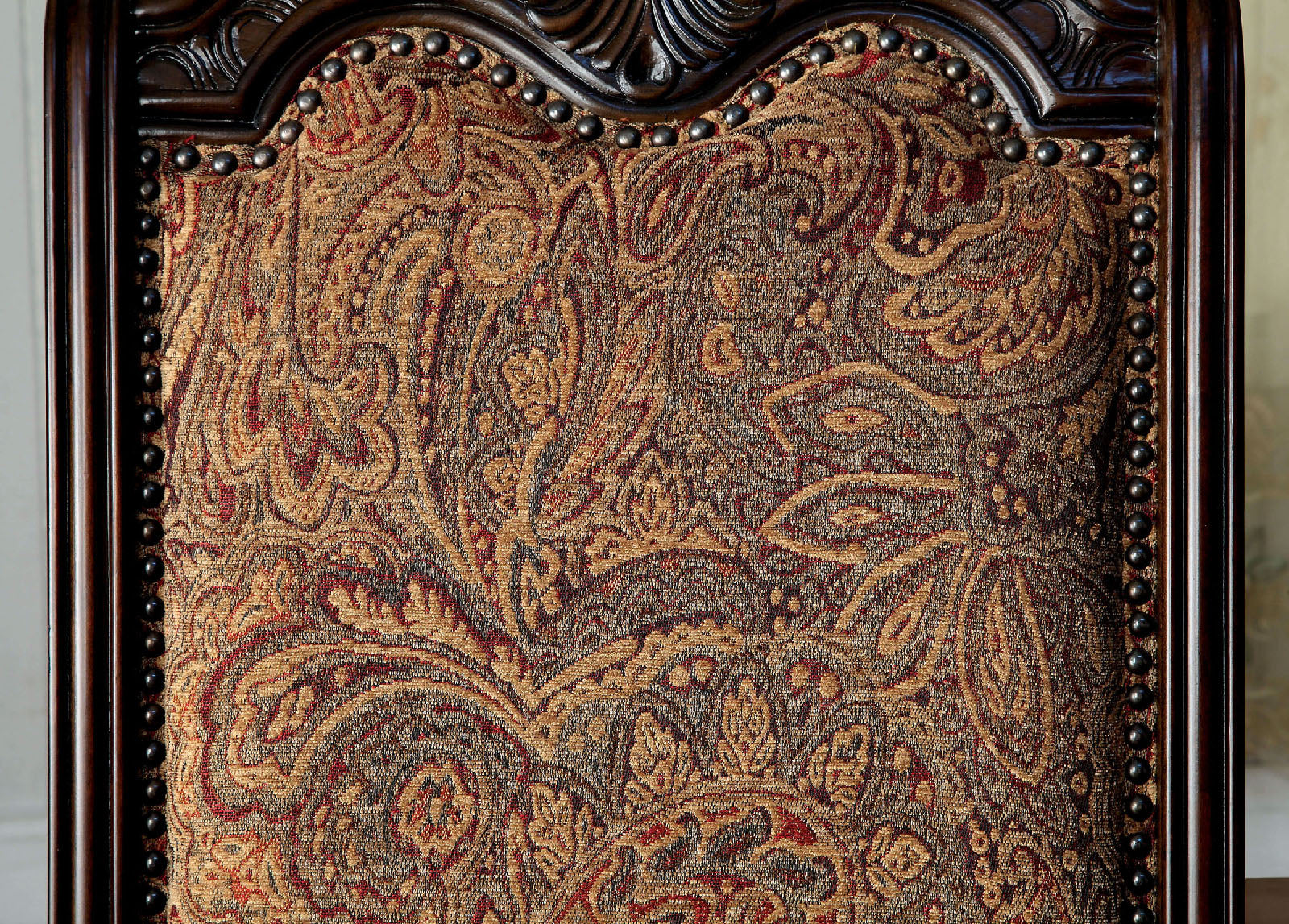 Bellagio Brown Cherry Fabric Round Dining Room Set / 7-piece - Ornate Home