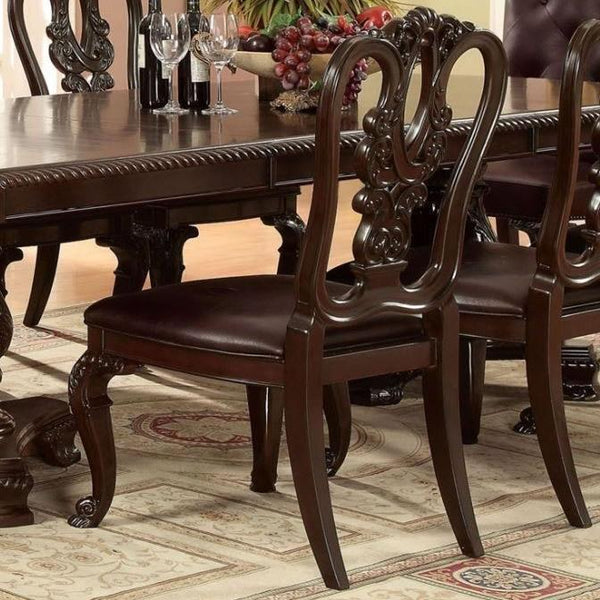 Bellagio Brown Cherry Wooden/Leatherette Uph. Dining Set / 9-piece - Ornate Home