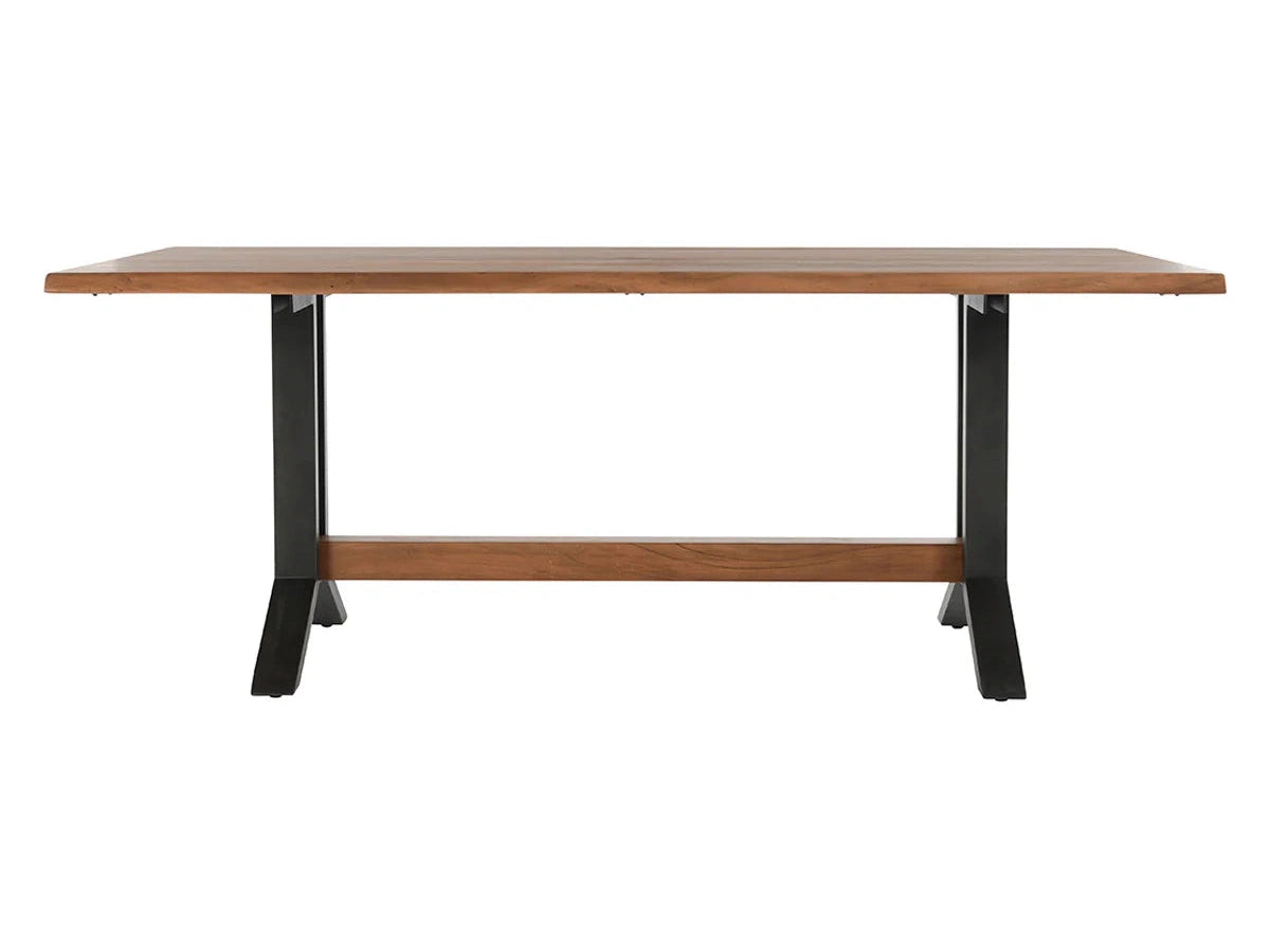 Bellamy Honey/Black Solid Wood Dining Table - Ornate Home