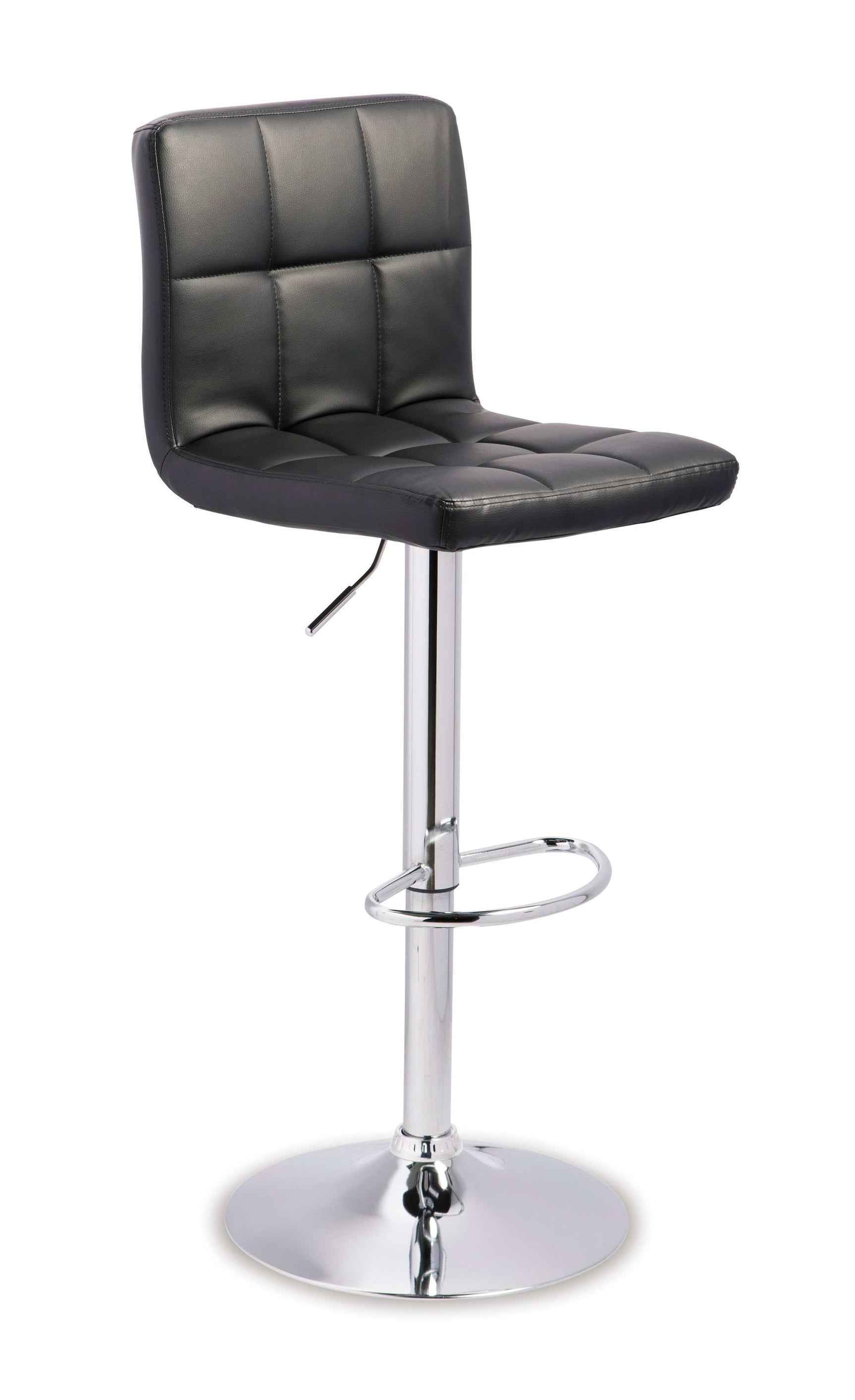 Bellatier Faux Leather Adjustable Height Bar Stools (Online Special Price) - Ornate Home