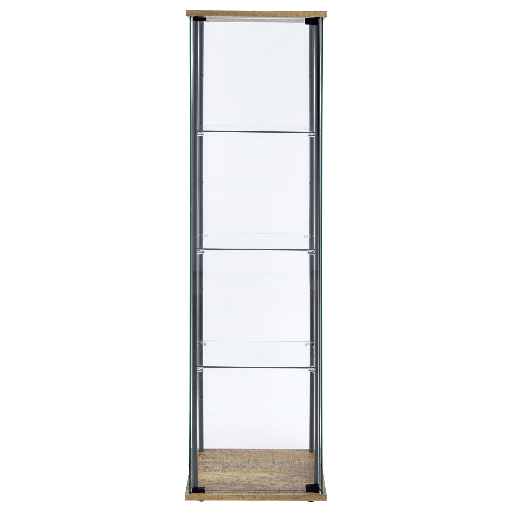 Bellatrix Mango 3-shelf Clear Glass Curio Cabinet - Ornate Home