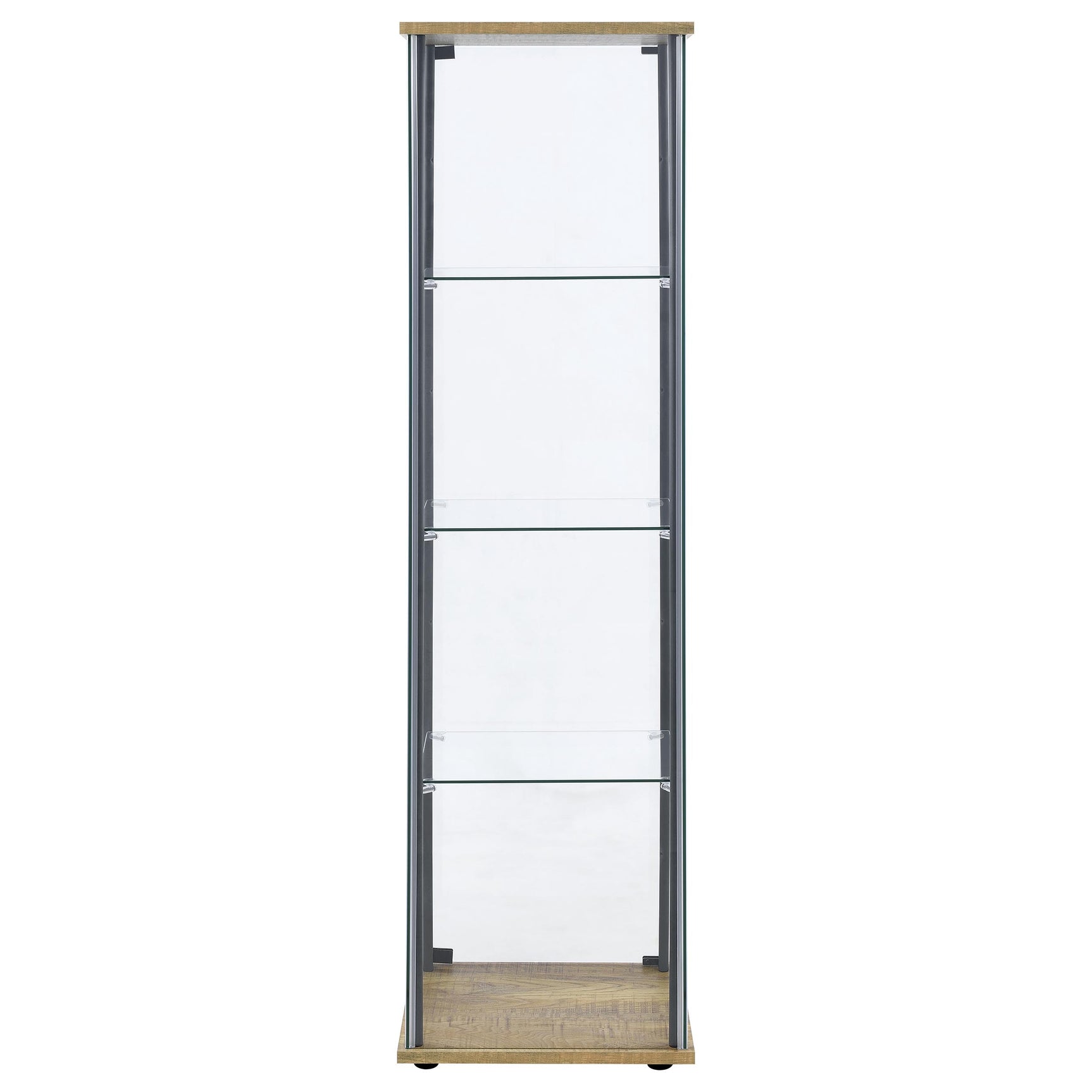 Bellatrix Mango 3-shelf Clear Glass Curio Cabinet - Ornate Home