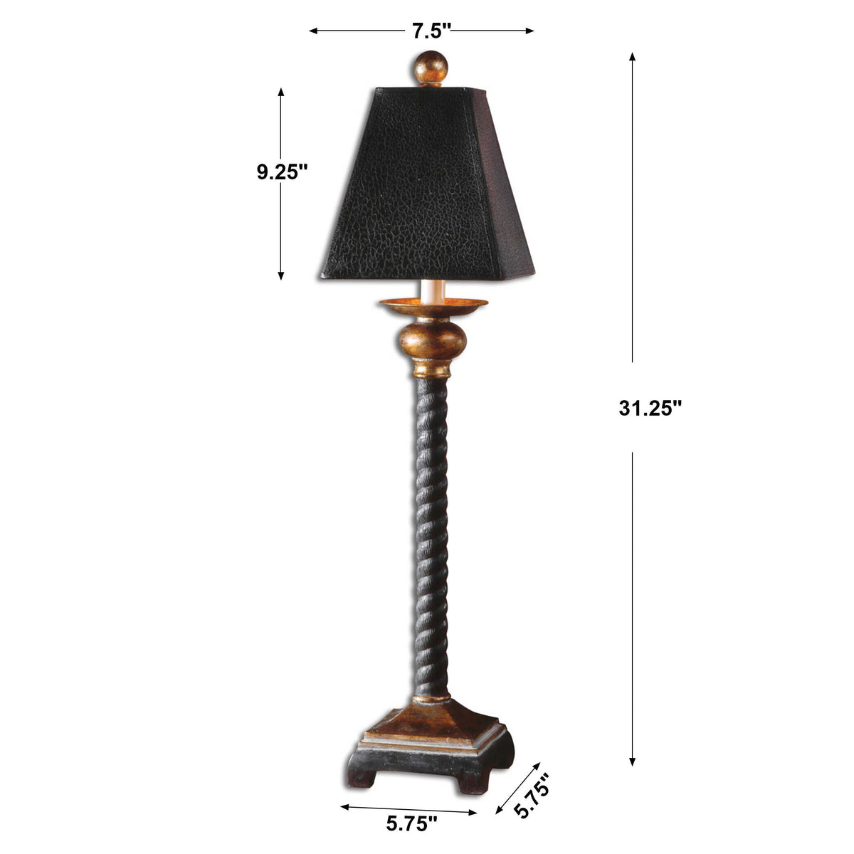 Bellcord Black Buffet Lamp - Ornate Home