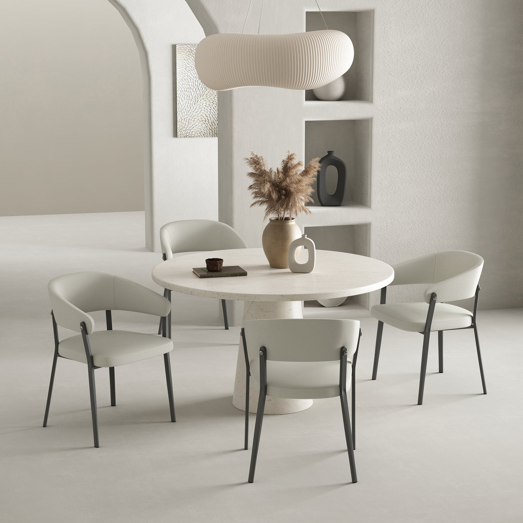 Belle Dining Chair in Oatmeal (set of 2) - Ornate Home