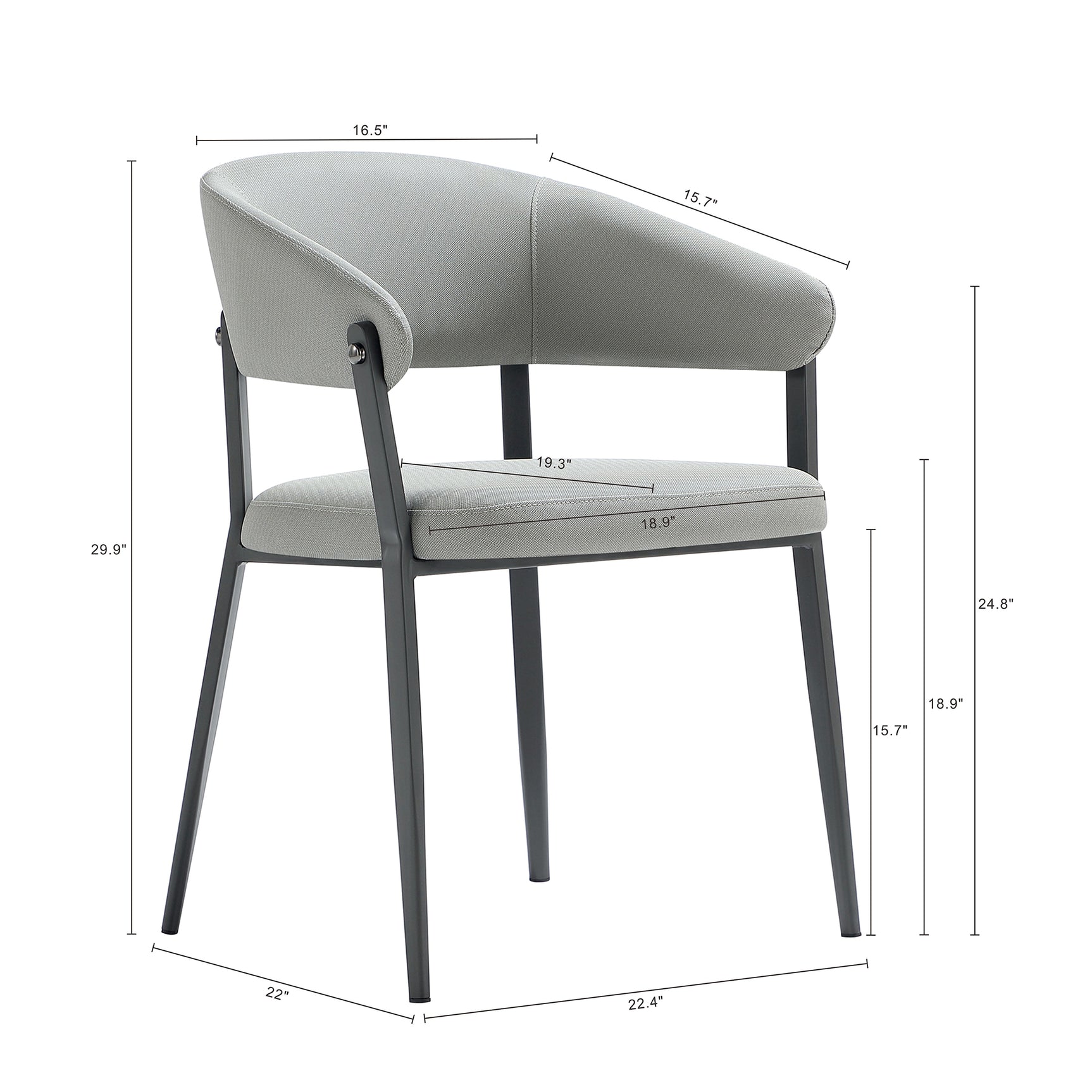 Belle Dining Chair in Stone Grey (set of 2) - Ornate Home