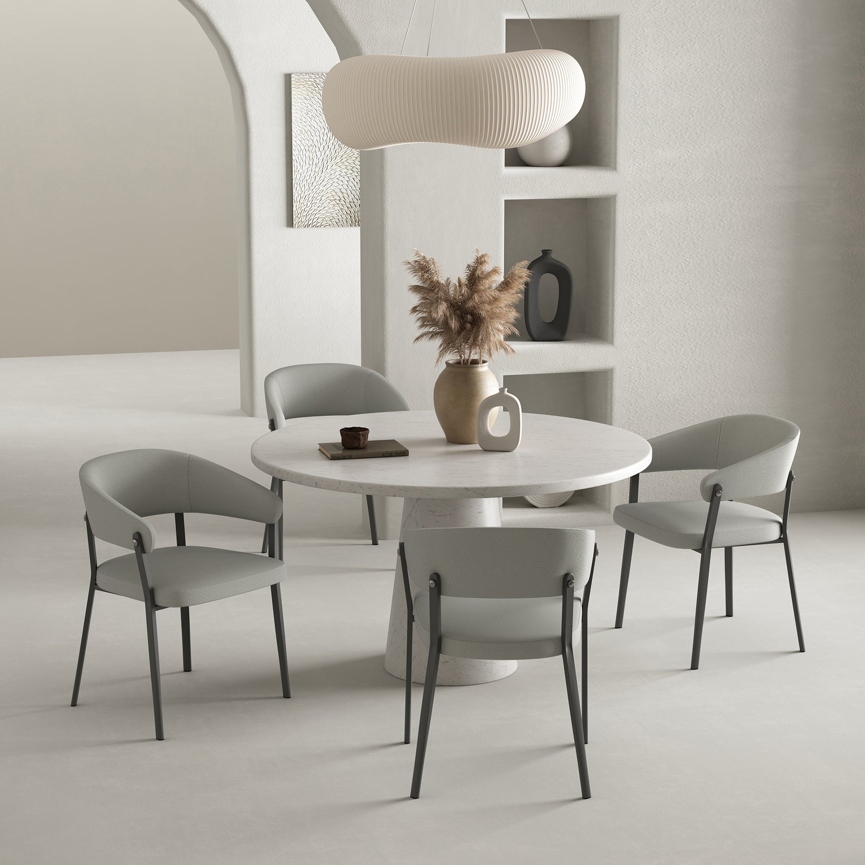 Belle Dining Chair in Stone Grey (set of 4) - Ornate Home