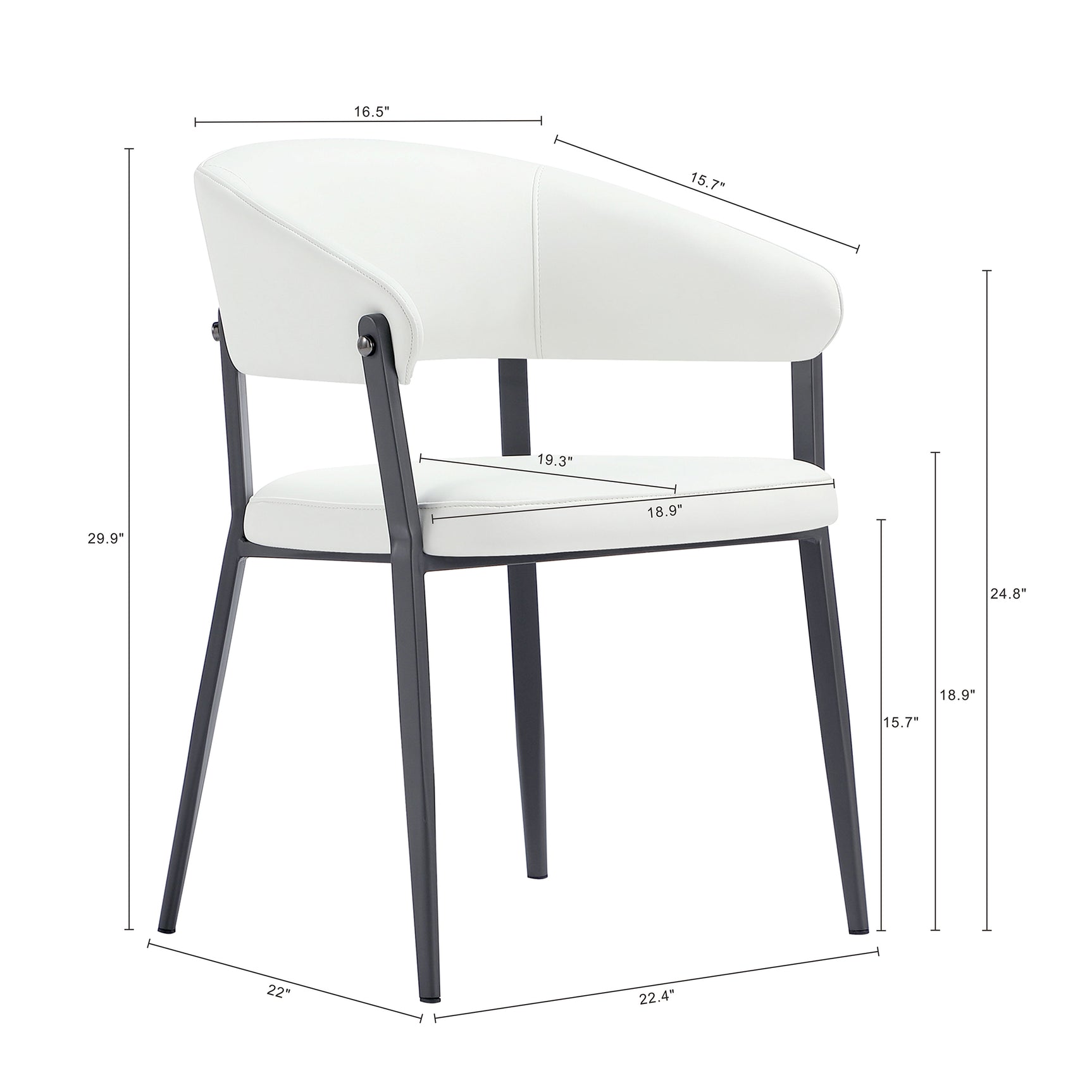 Belle Dining Chair in White - Ornate Home