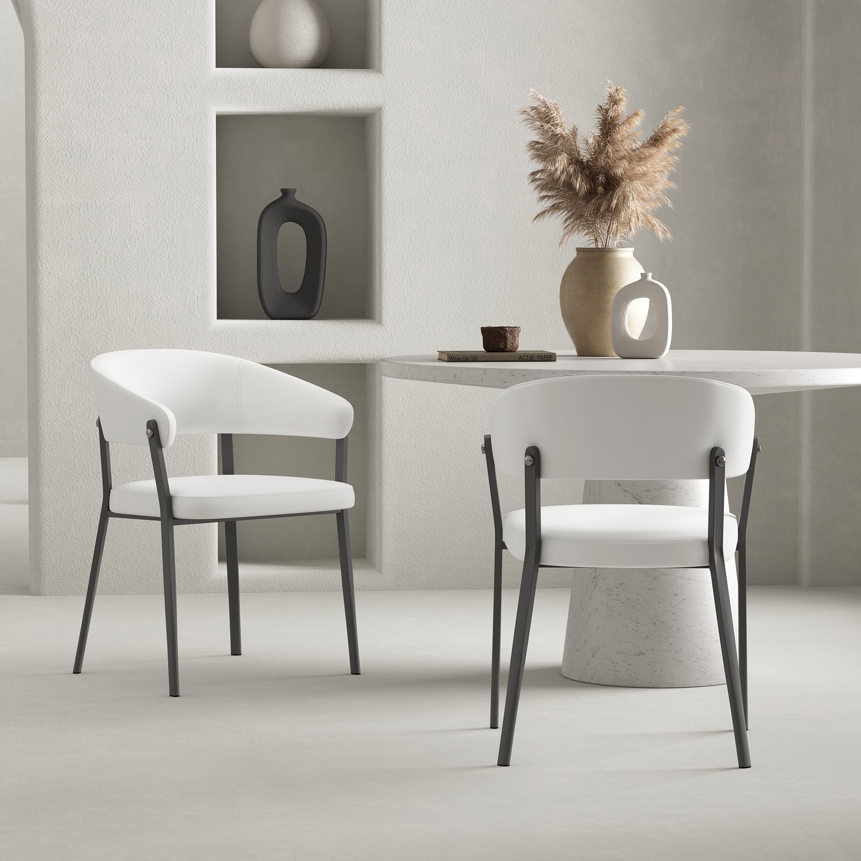Belle Dining Chair in White (set of 2) - Ornate Home