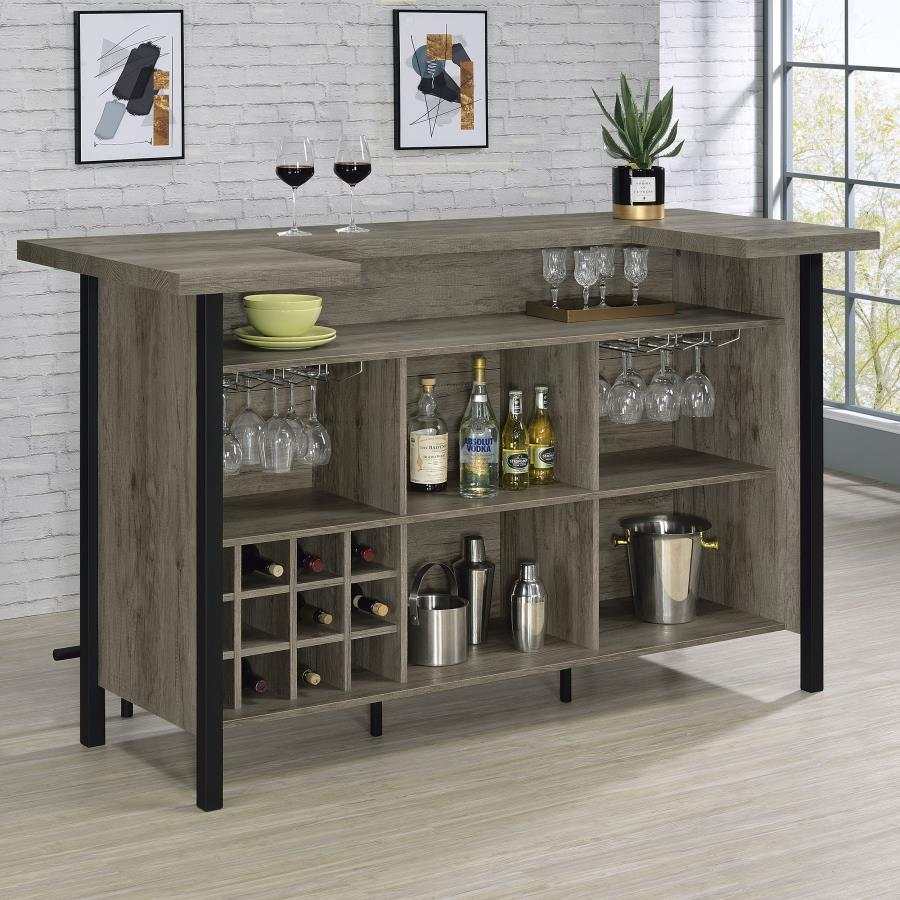 Bellemore Grey Driftwood Rectangular Storage Bar Unit - Ornate Home