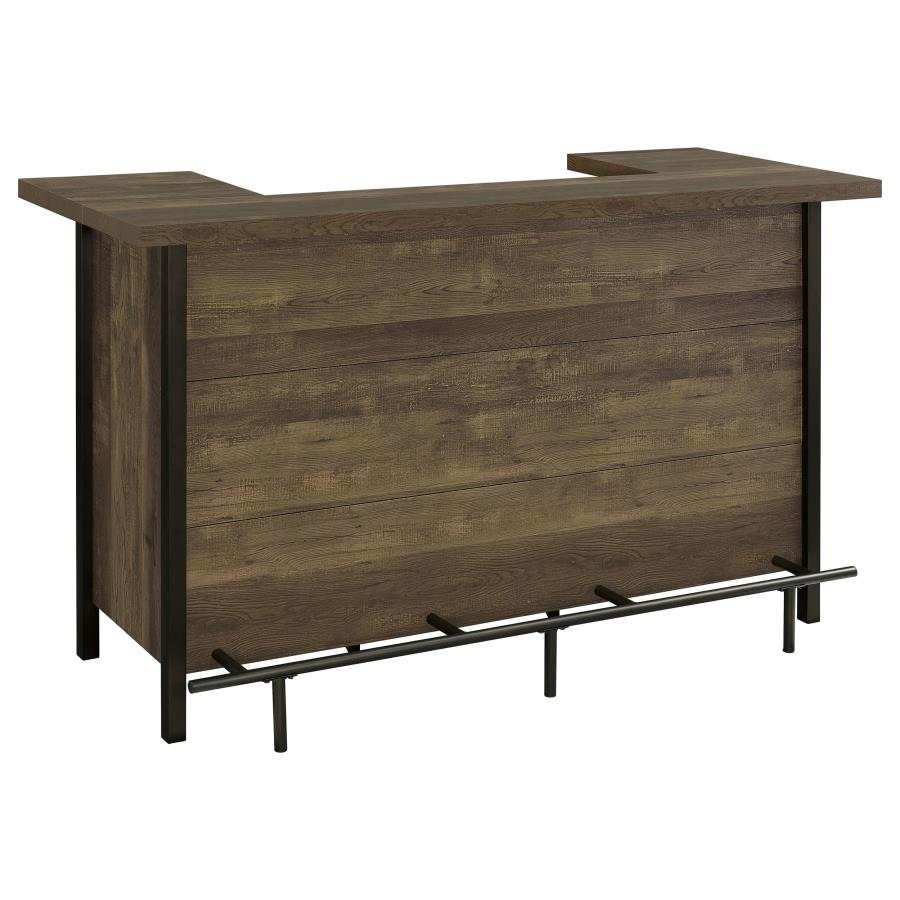 Bellemore Rustic Oak Rectangular Storage Bar Unit - Ornate Home