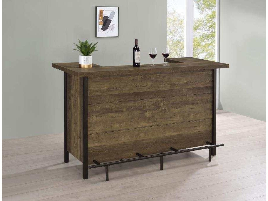 Bellemore Rustic Oak Rectangular Storage Bar Unit - Ornate Home