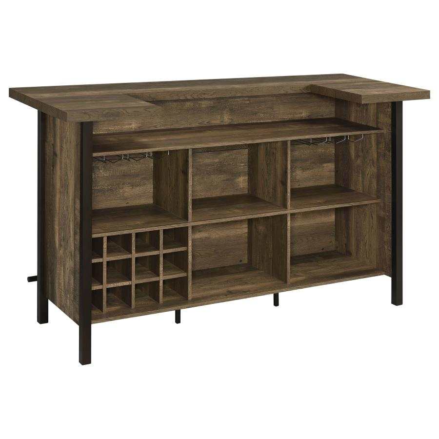 Bellemore Rustic Oak Rectangular Storage Bar Unit - Ornate Home