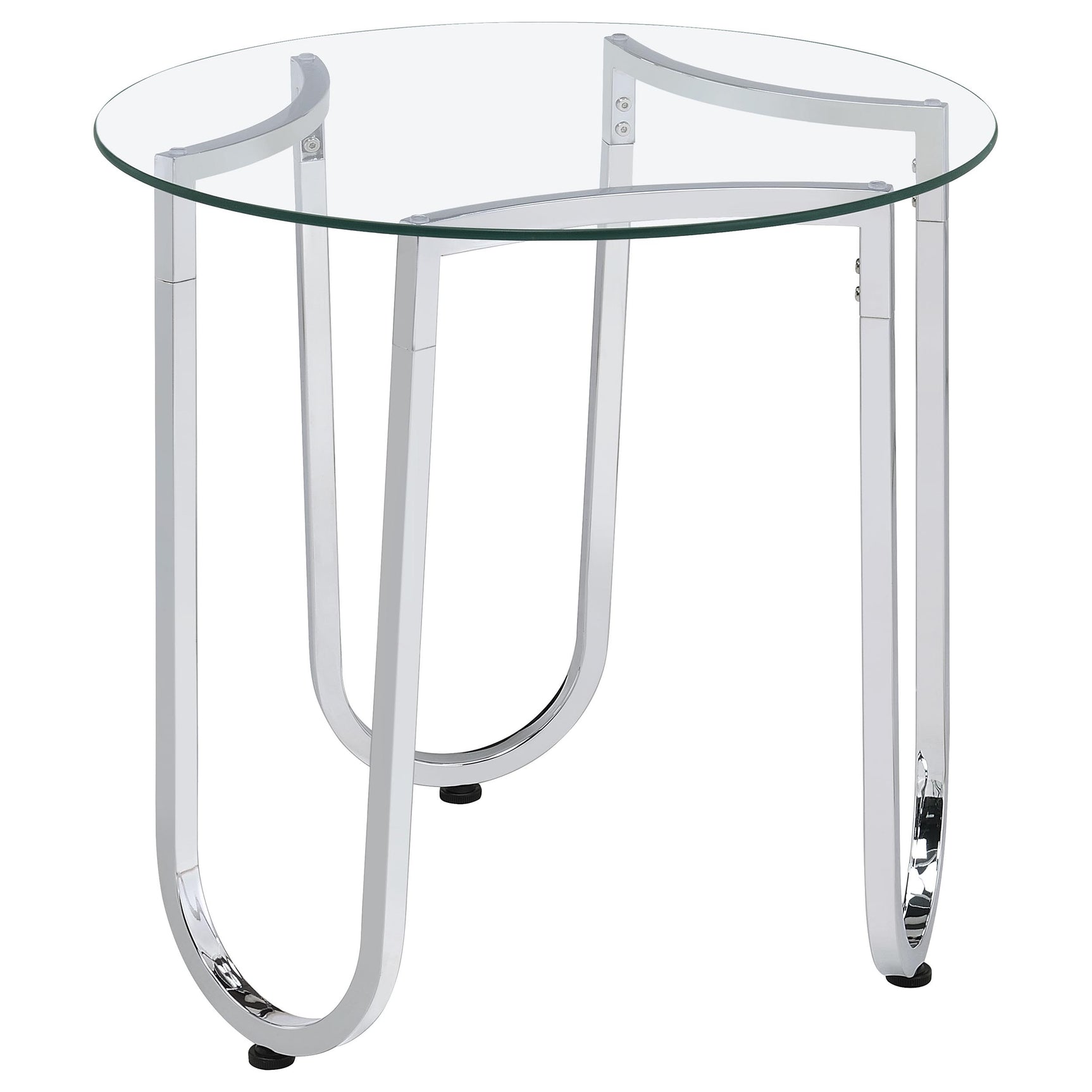 Beller Chrome 3-piece Round Tempered Glass Top Coffee Table Set - Ornate Home