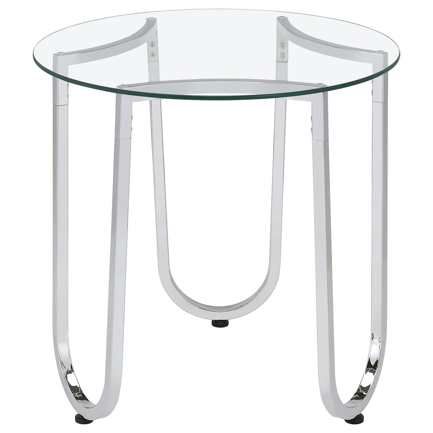 Beller Chrome 3-piece Round Tempered Glass Top Coffee Table Set - Ornate Home