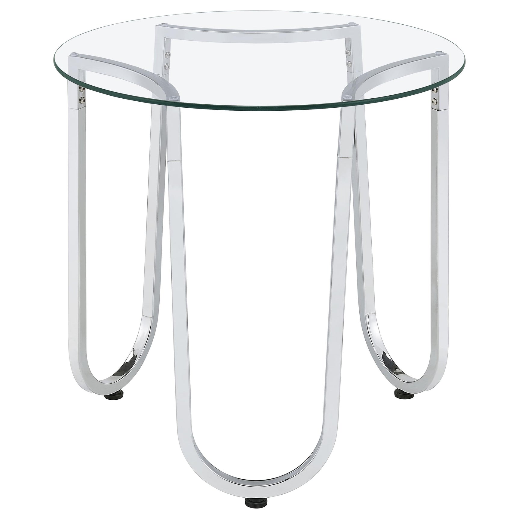 Beller Chrome 3-piece Round Tempered Glass Top Coffee Table Set - Ornate Home