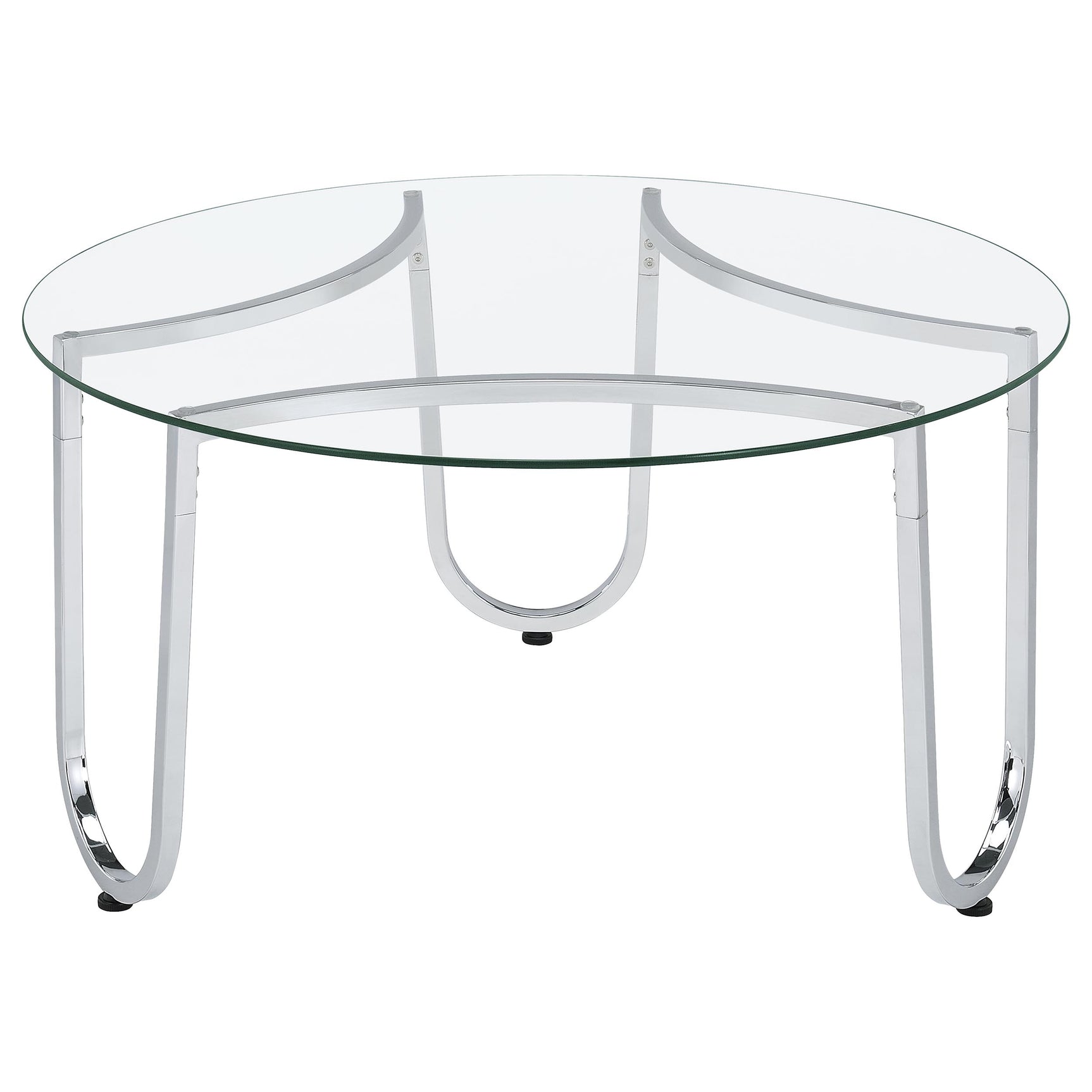 Beller Chrome 3-piece Round Tempered Glass Top Coffee Table Set - Ornate Home