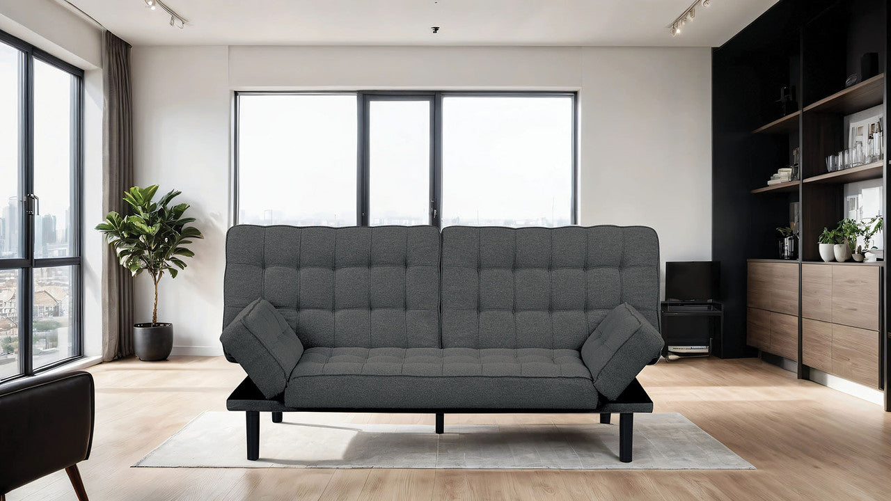 Bellevue Dark Gray Futon Sofa - Ornate Home