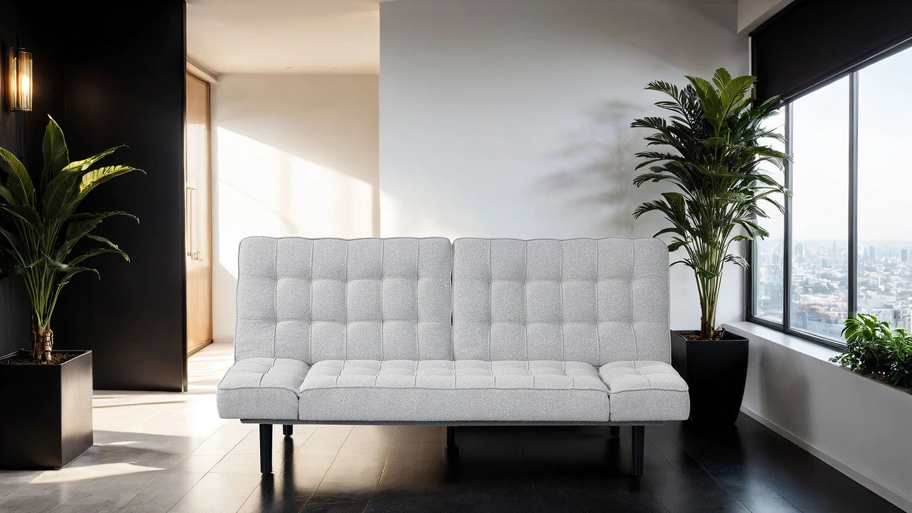 Bellevue Light Gray Futon Sofa - Ornate Home