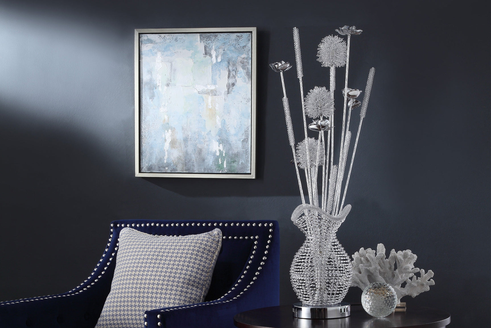 Bellflower Chrome Table Lamp - Ornate Home