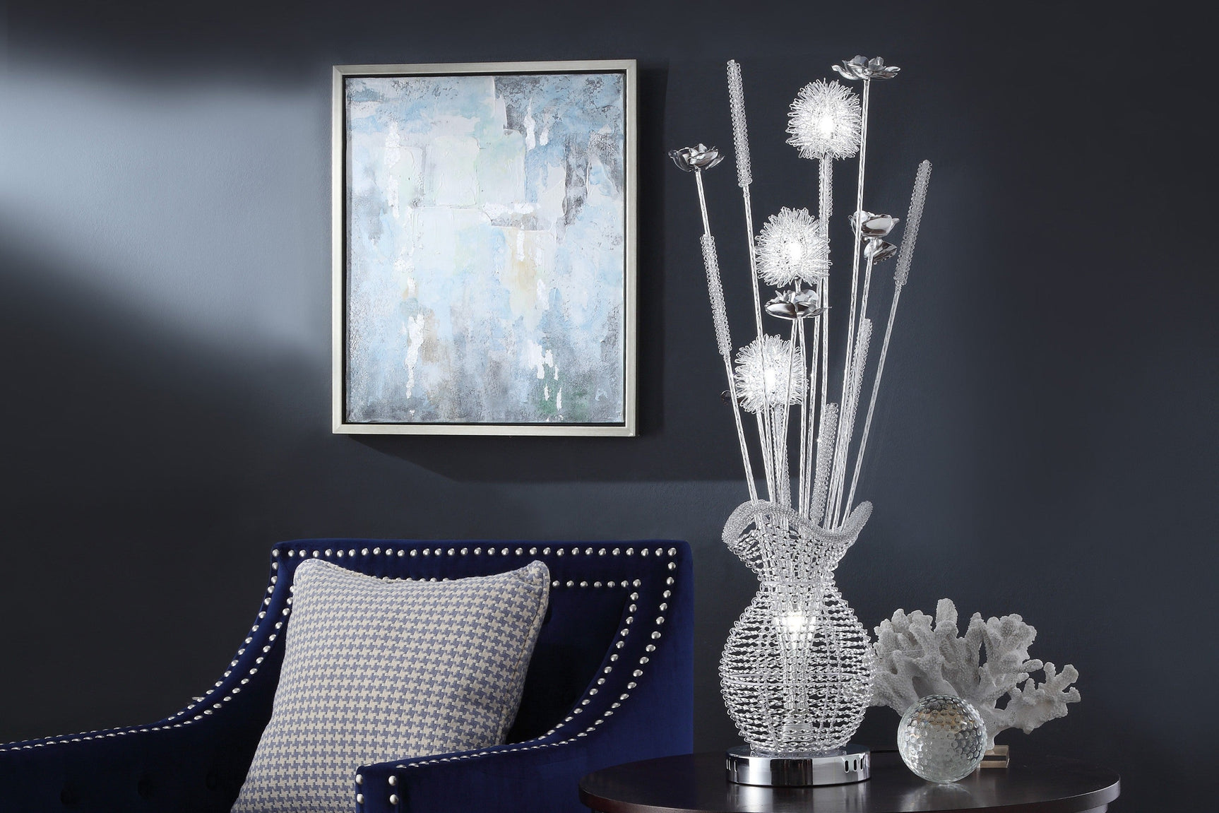 Bellflower Chrome Table Lamp - Ornate Home