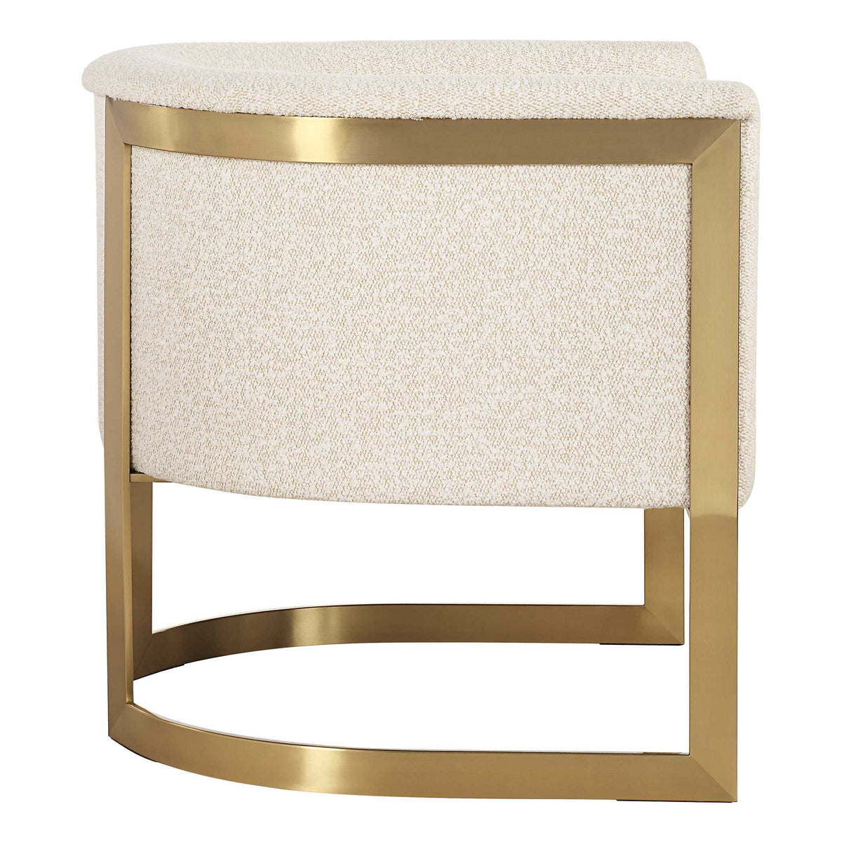 Bellina Gold Plush Barrel Chair - Ornate Home