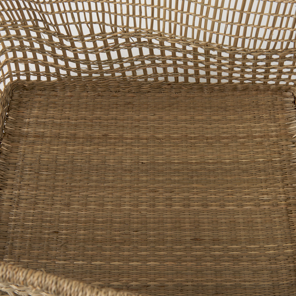 Bellisa Medium Brown Seagrass Rectangular Basket with Handles (Set of 2) - Ornate Home
