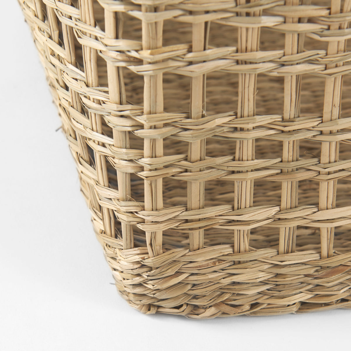 Bellisa Medium Brown Seagrass Rectangular Basket with Handles (Set of 2) - Ornate Home