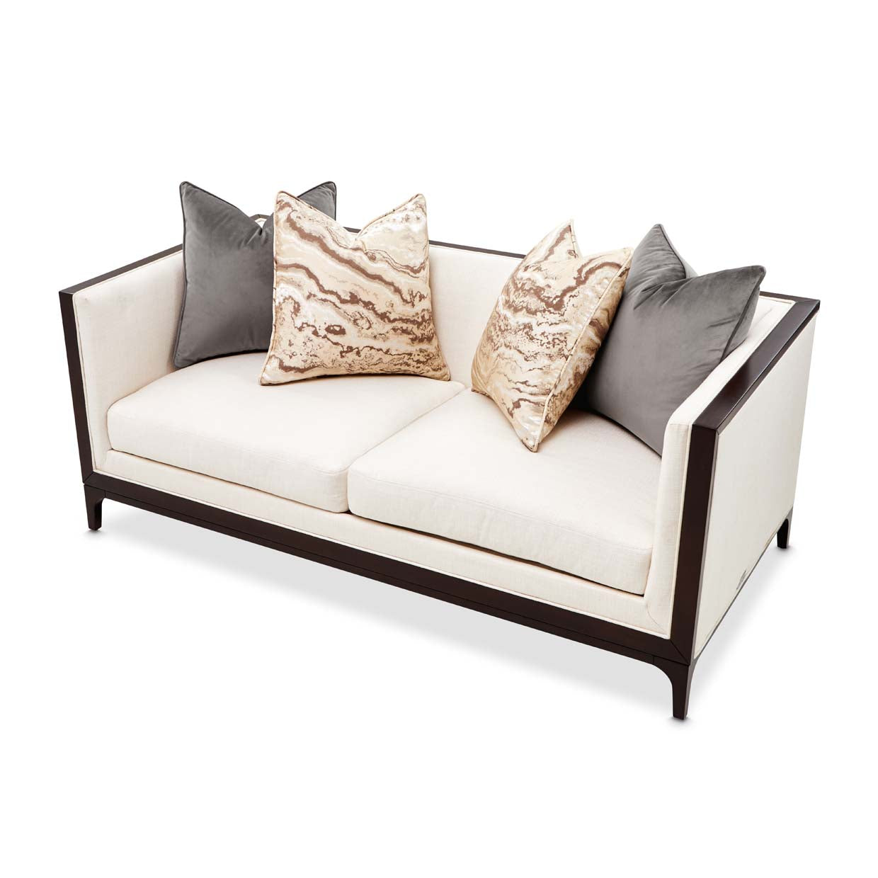 Belmont Place Espresso/Cream Loveseat - Ornate Home