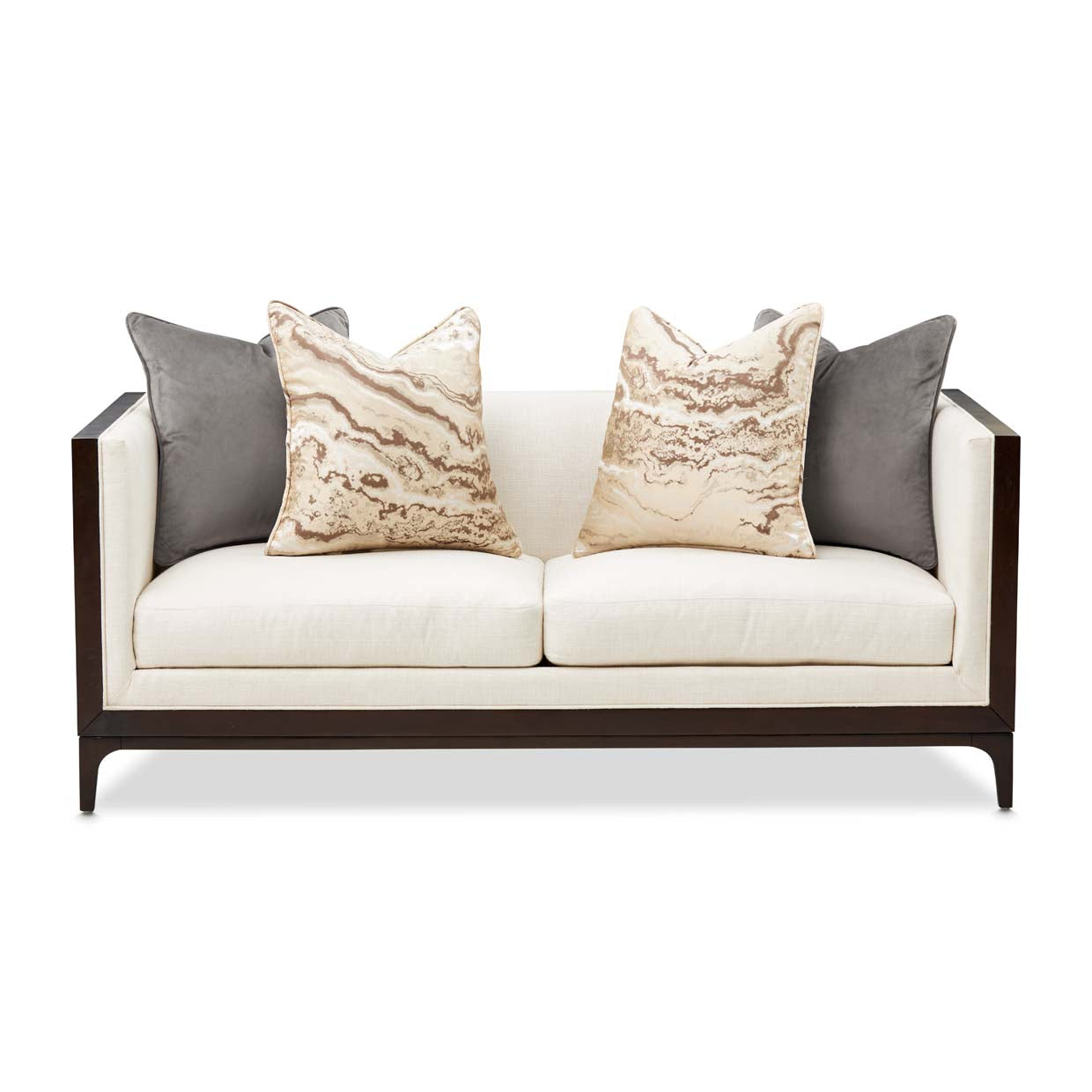 Belmont Place Espresso/Cream Loveseat - Ornate Home