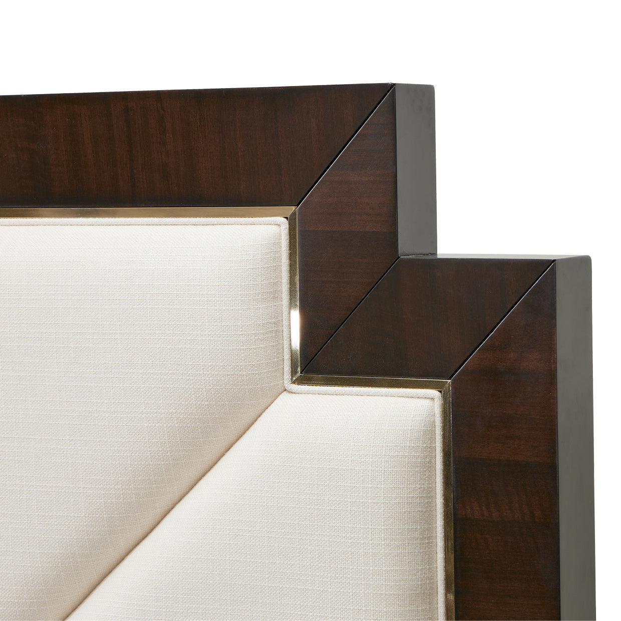 Belmont Place Espresso/Cream Upholstered Bed - Ornate Home