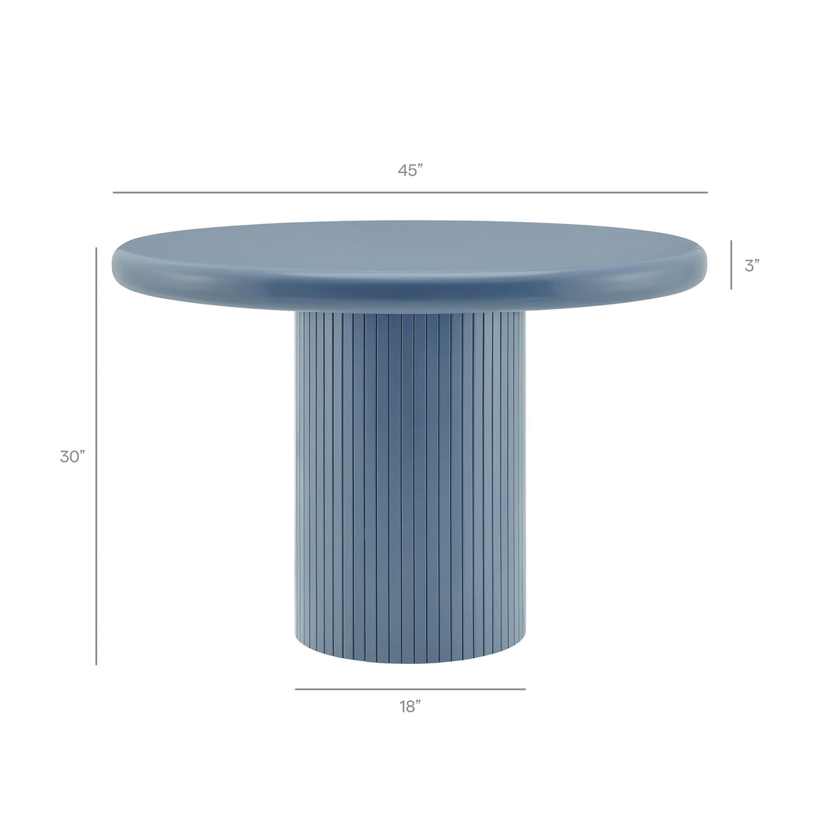 Belmonte Stillwater Blue 45 Inch Painted Wood Round Pedestal Dining Table - Ornate Home
