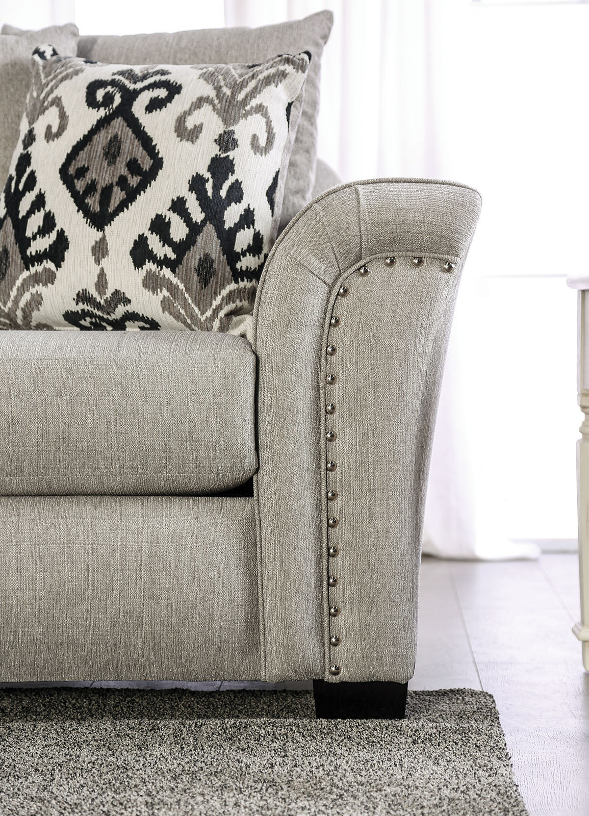 Belsize Light Taupe/Black Loveseat - Ornate Home