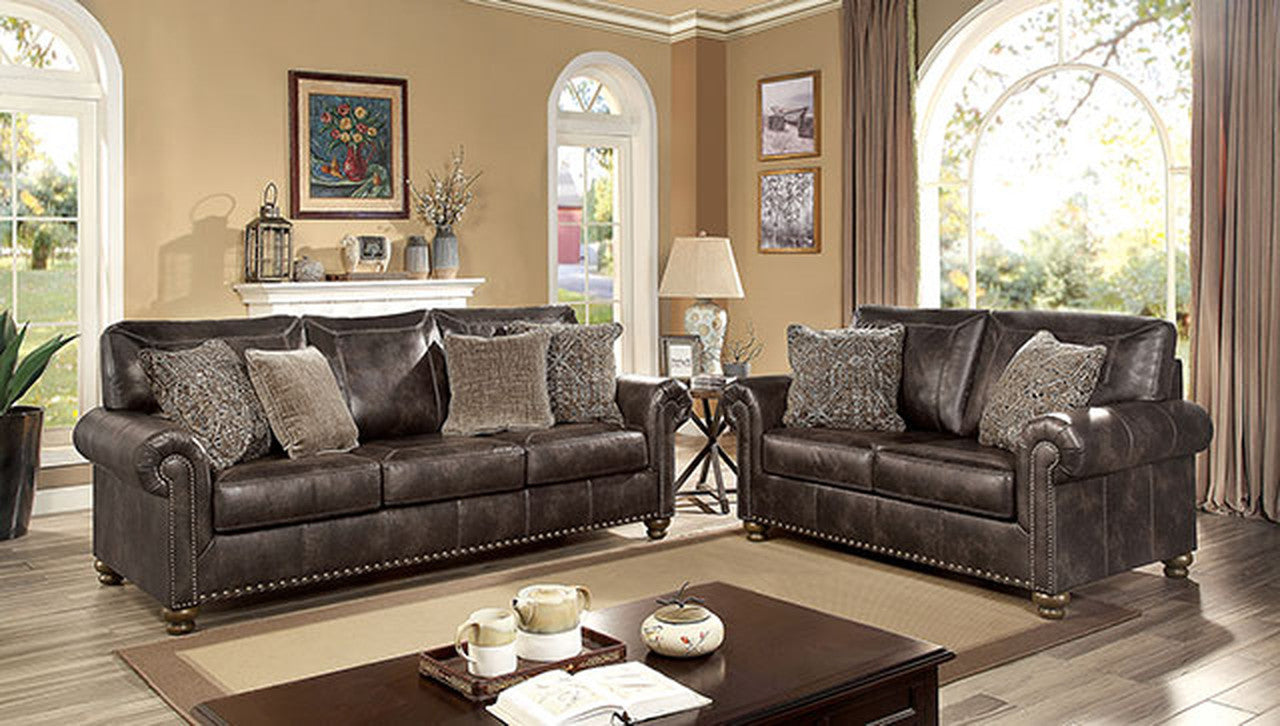 Bemus Dark Brown Loveseat - Ornate Home