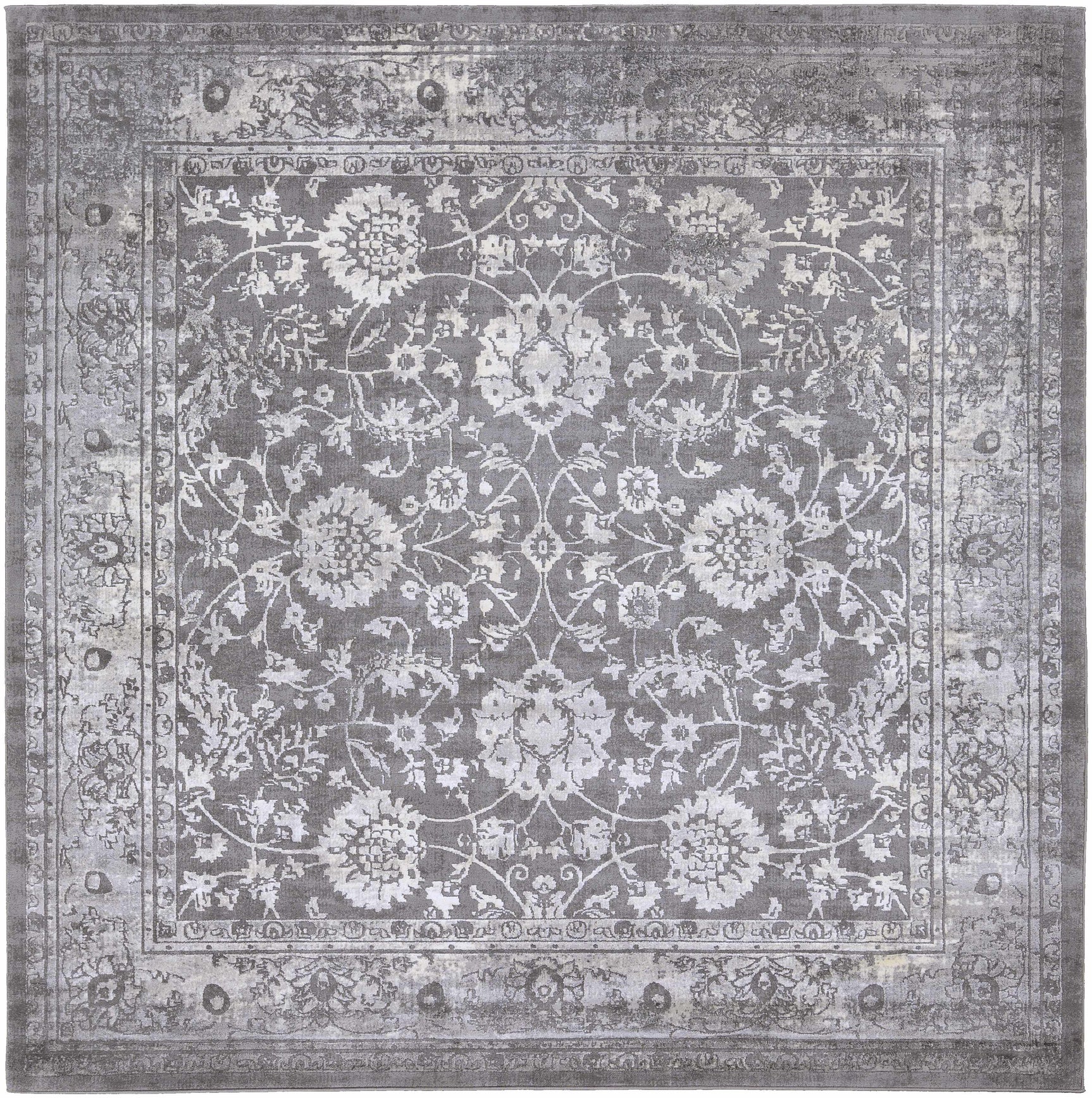 Benavides Gray Updated Traditional Tibetan Rug - Ornate Home