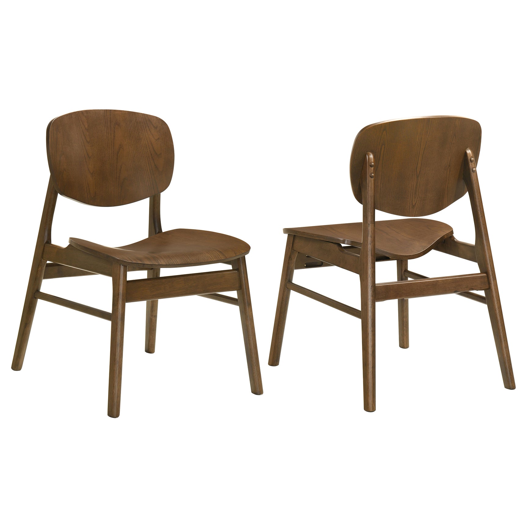 Benford Dark Brown Dining Side Chair Wood Seat (Set of 2) - Ornate Home
